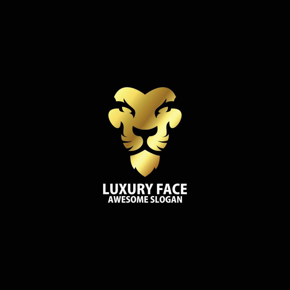 luxury face lion logo design elegant vector