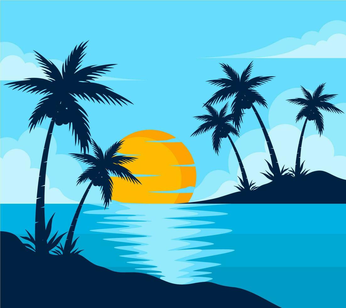 free vector summer beach background