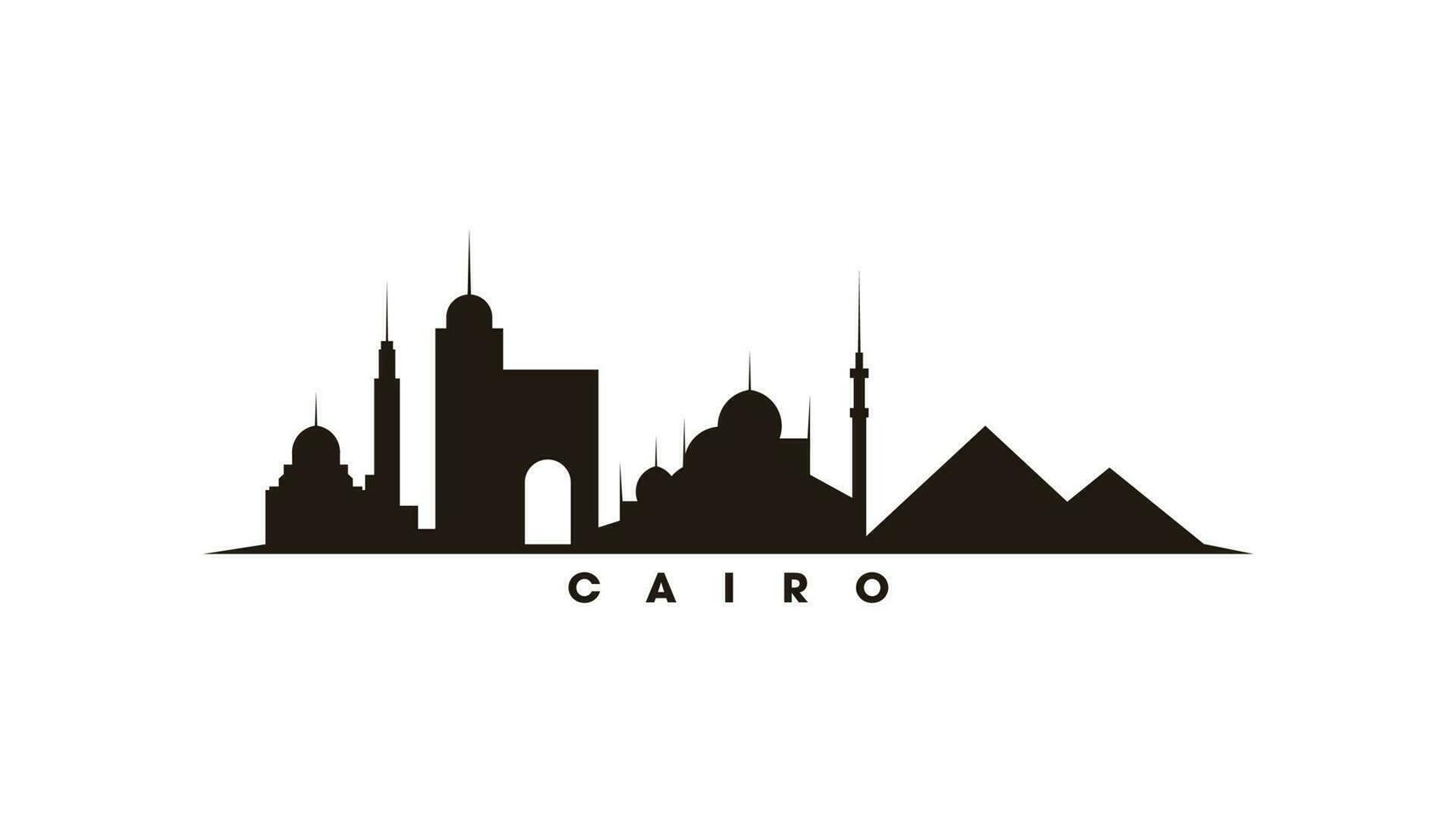 El Cairo Egipto horizonte y puntos de referencia silueta vector