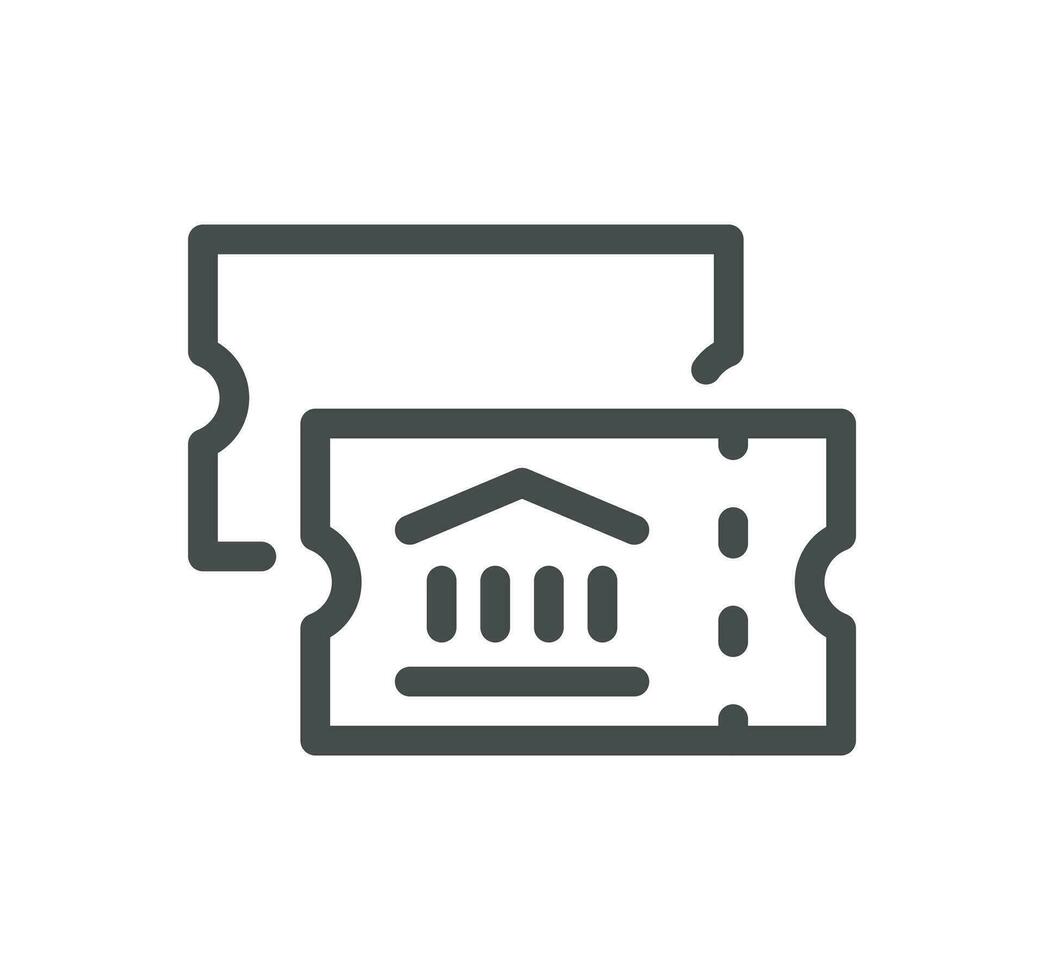 Museum related icon outline and linear vector. vector