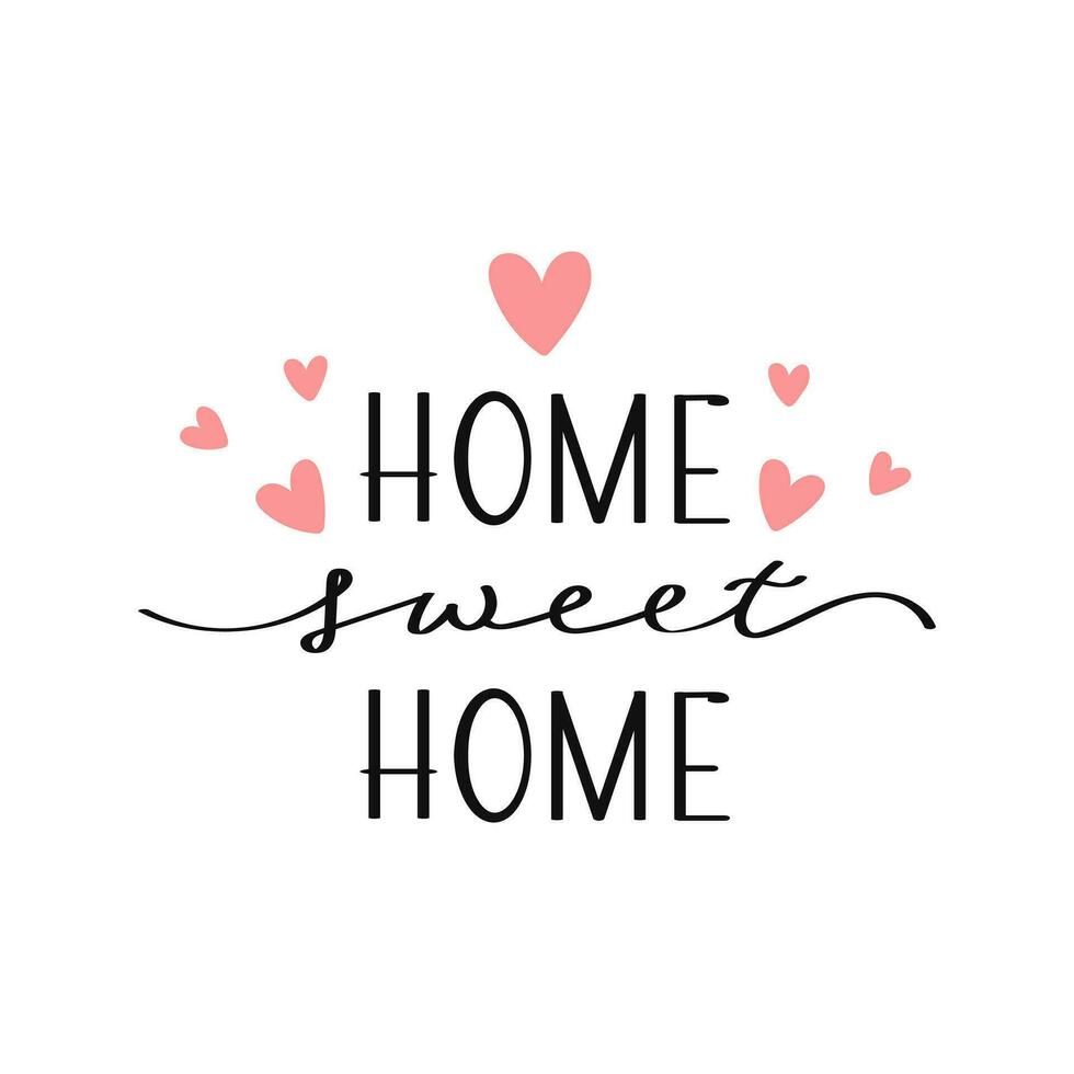 hogar dulce hogar letras. caligráfico inscripción, eslogan, tarjeta, póster, tipográfico diseño vector