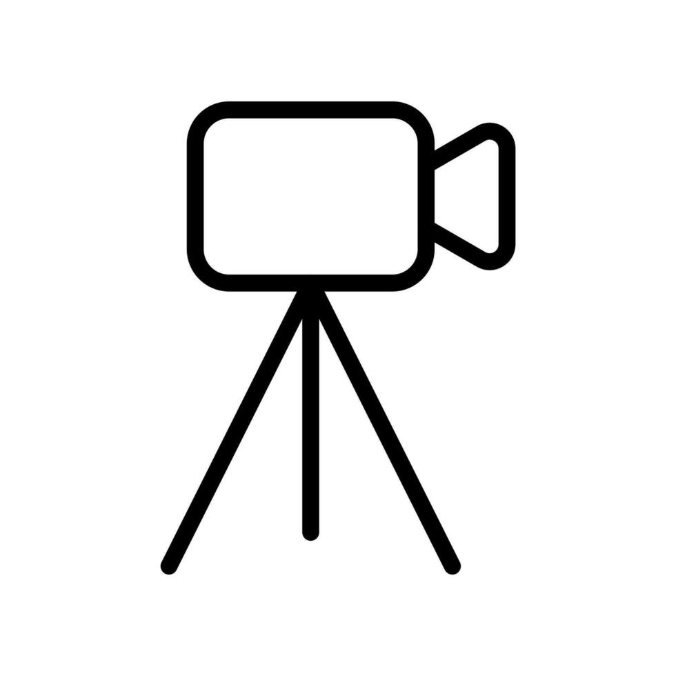 Video camera icon in line style design isolated on white background. Editable stroke. vector