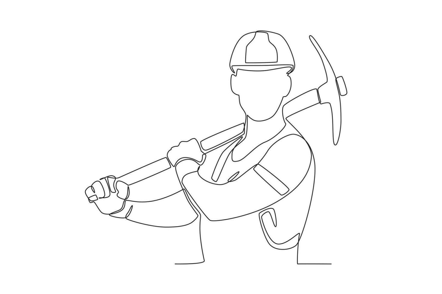 A laborer holding a hoe vector