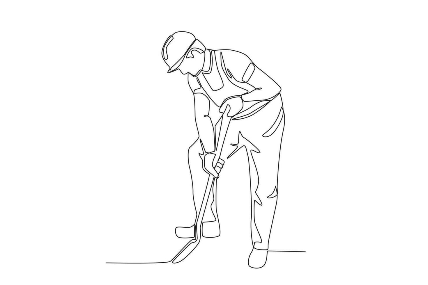 A man using a shovel vector