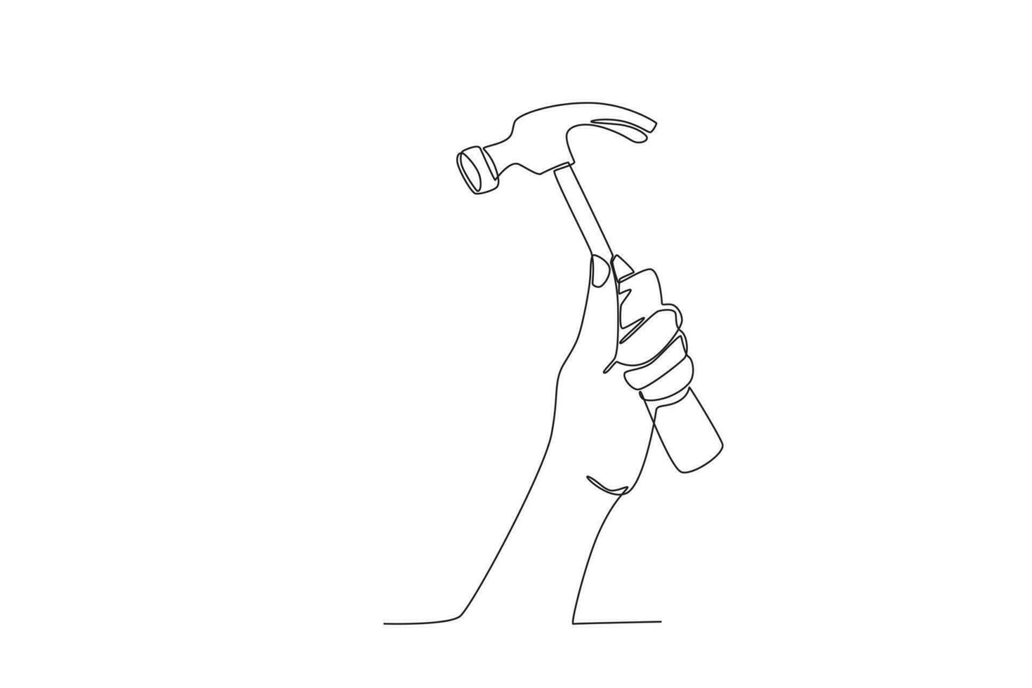 A hand-raised work hammer vector