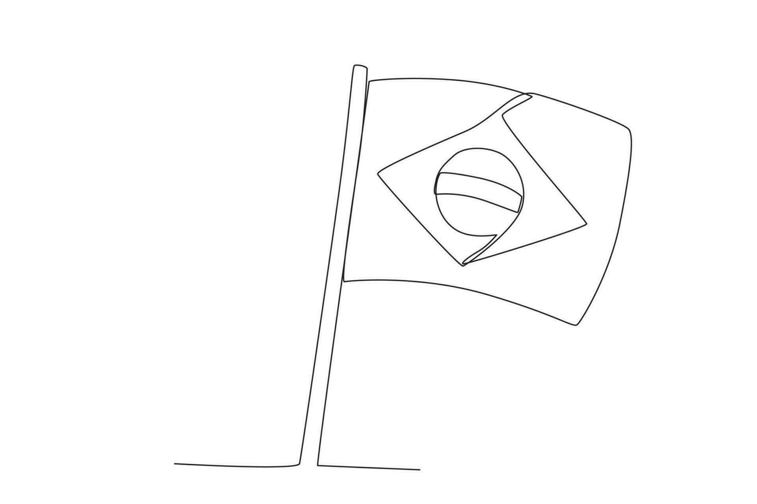 un brasileño bandera volador hacia el Derecha vector