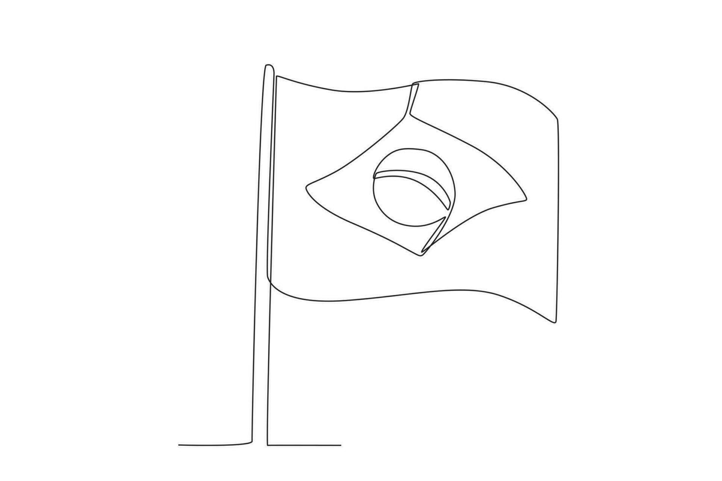 A Brazilian flag fluttered gallantly vector