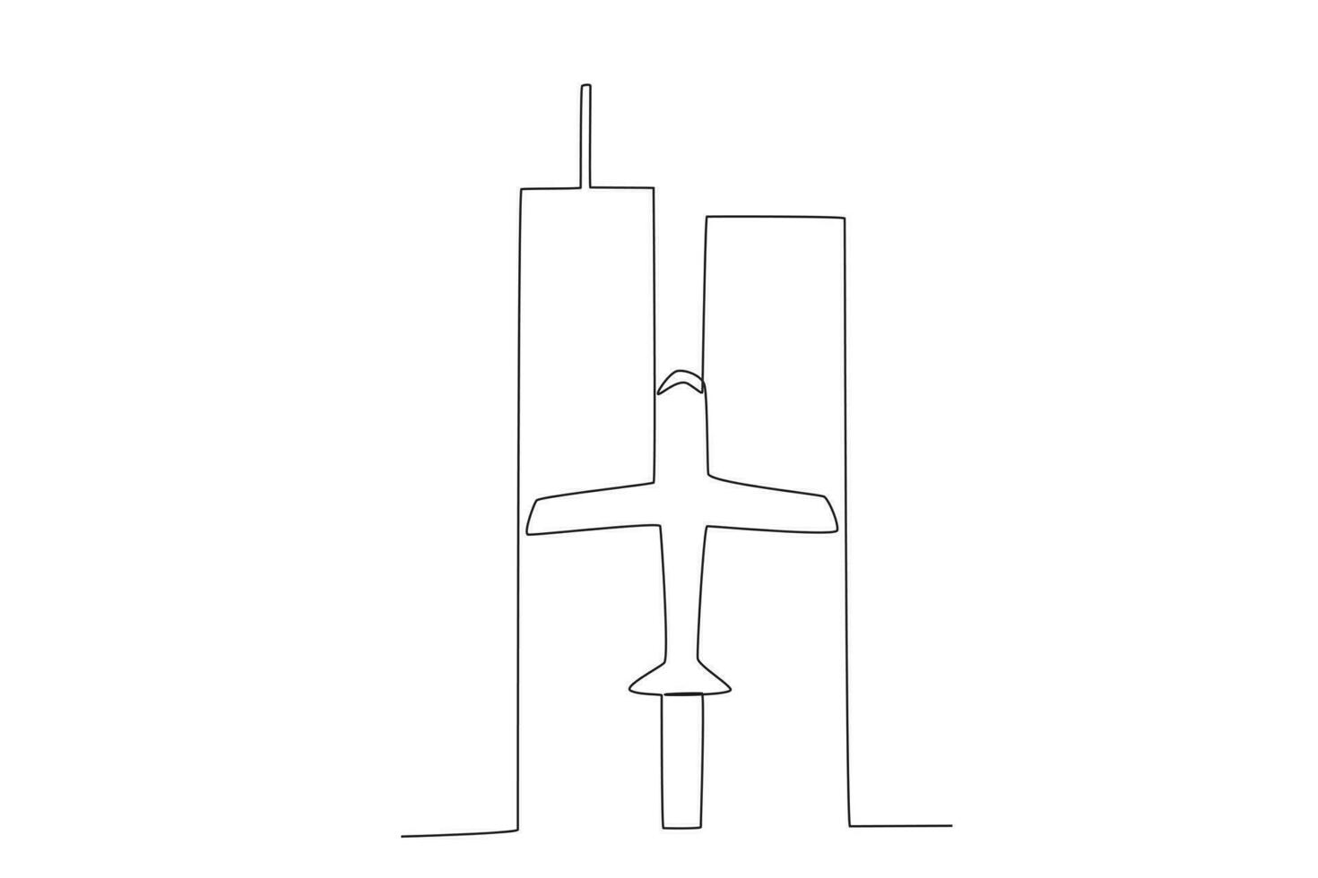 un avión choques dentro el wtc torre vector