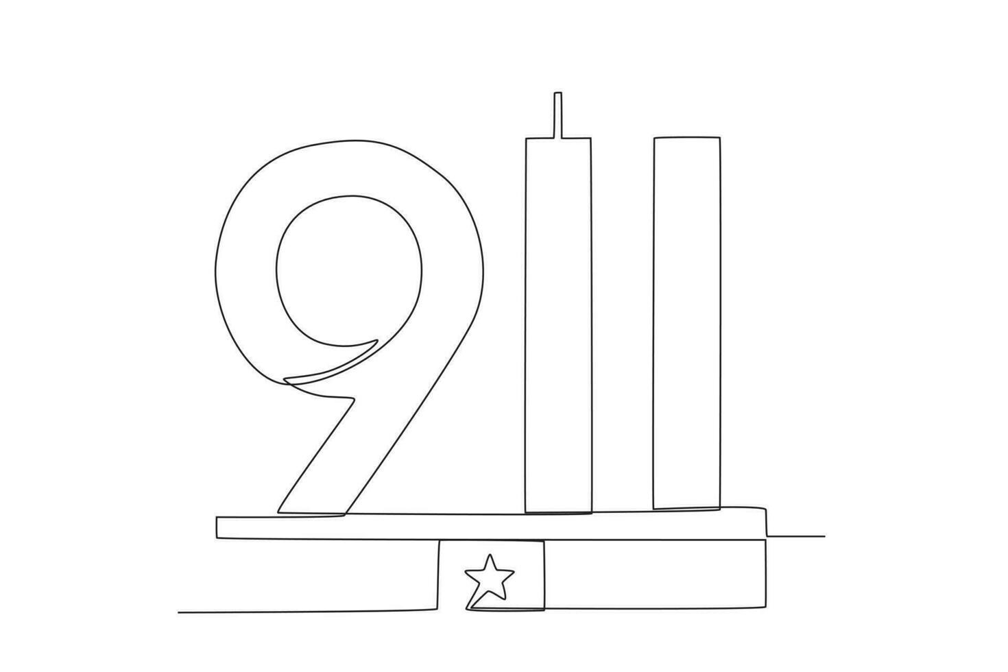 WTC Tower and symbol of the American state vector