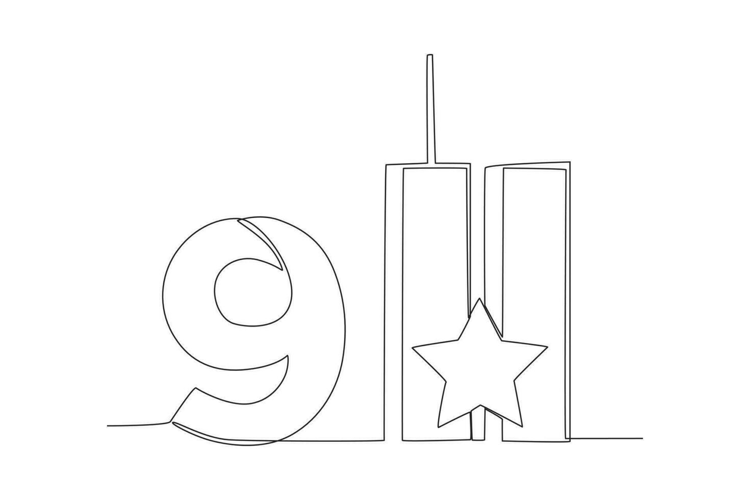 911 number and tower 911 with stars vector