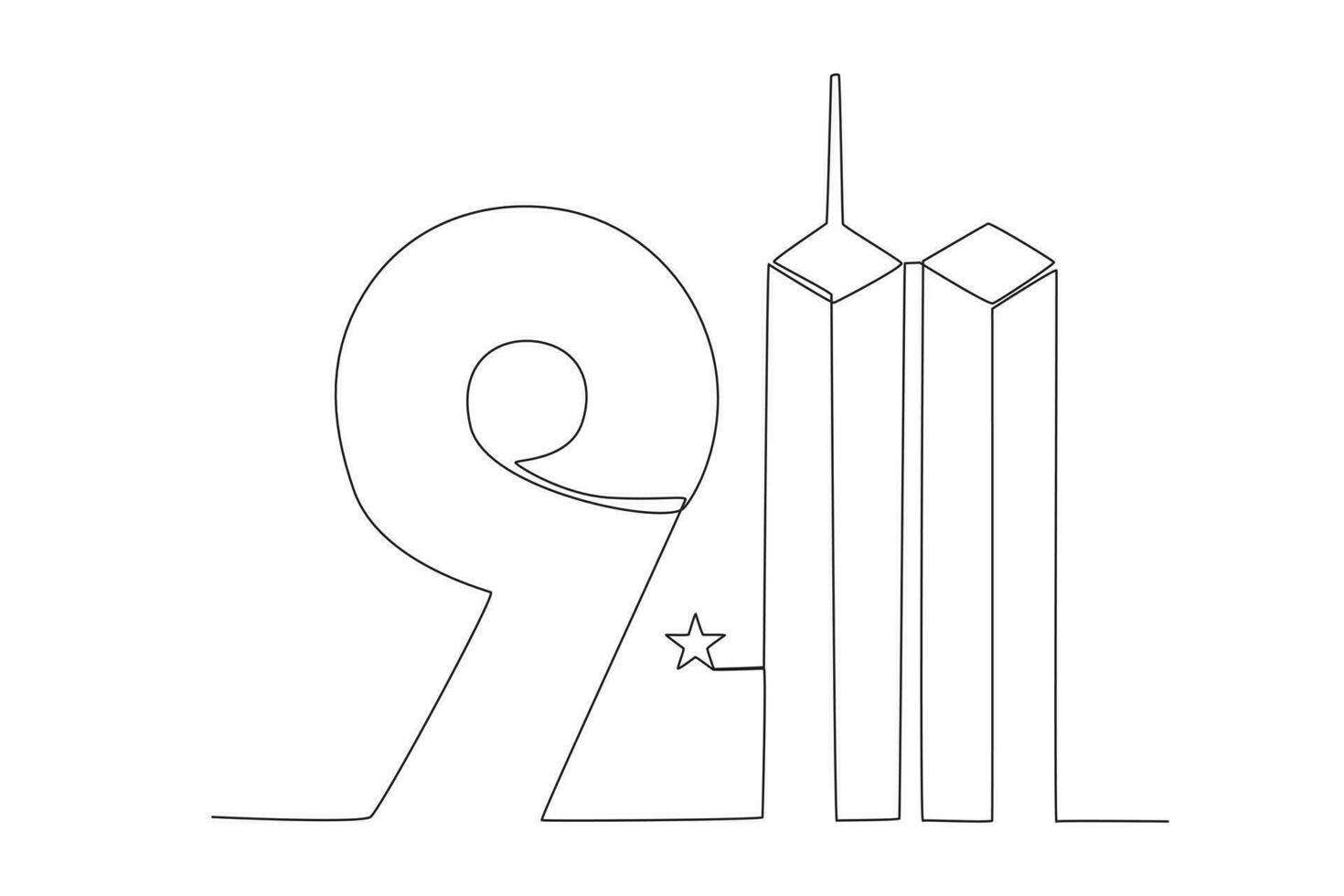 A WTC tower and a large 911 figure vector