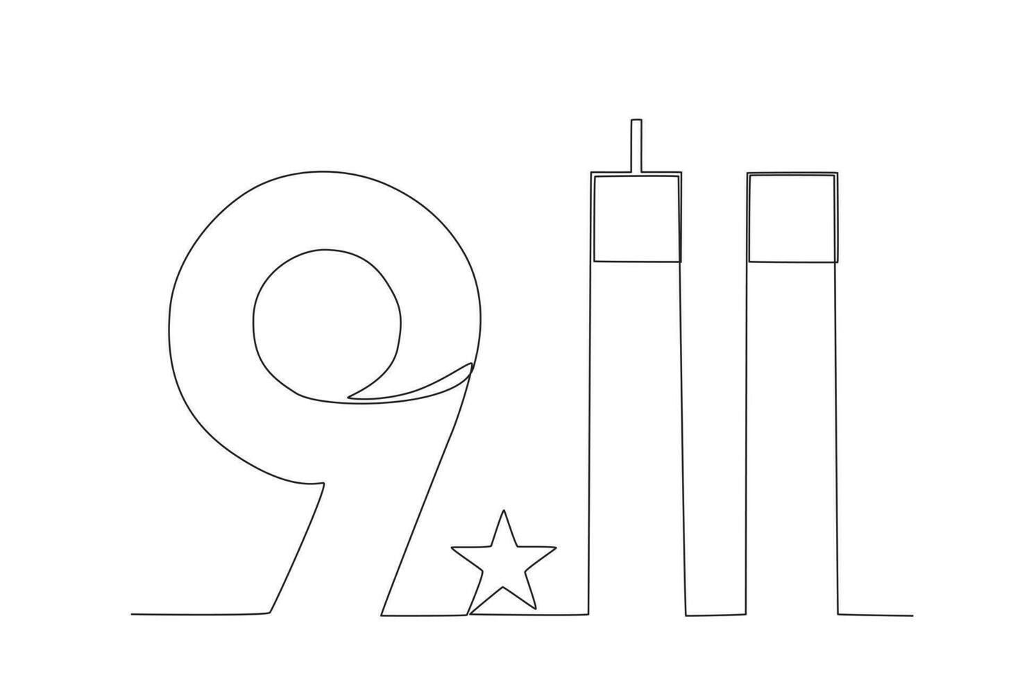 Premium Vector  A plane crashes into the wtc tower 911 oneline drawing