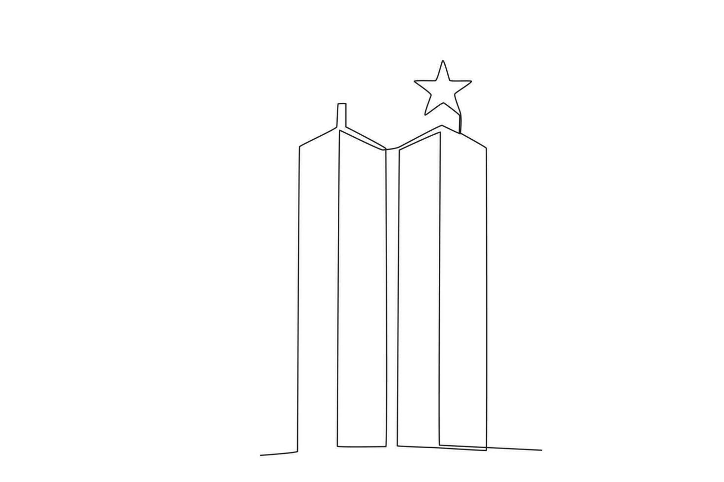 A WTC tower with a star on top vector