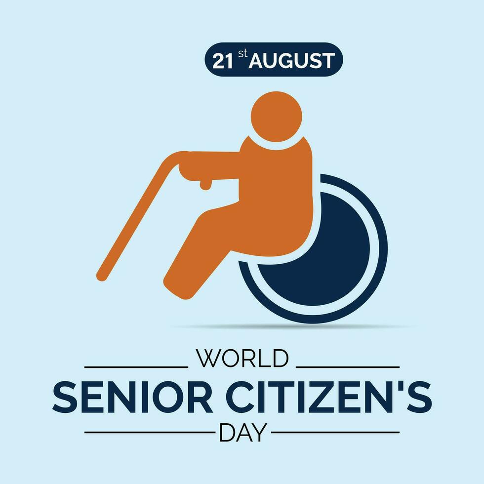 World Senior Citizen's day observed each year on August 21st worldwide.Vector art vector