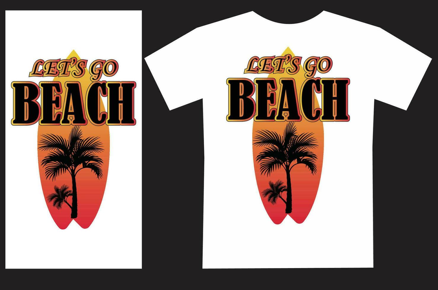 verano playa t- camisa diseño por vector archivo.