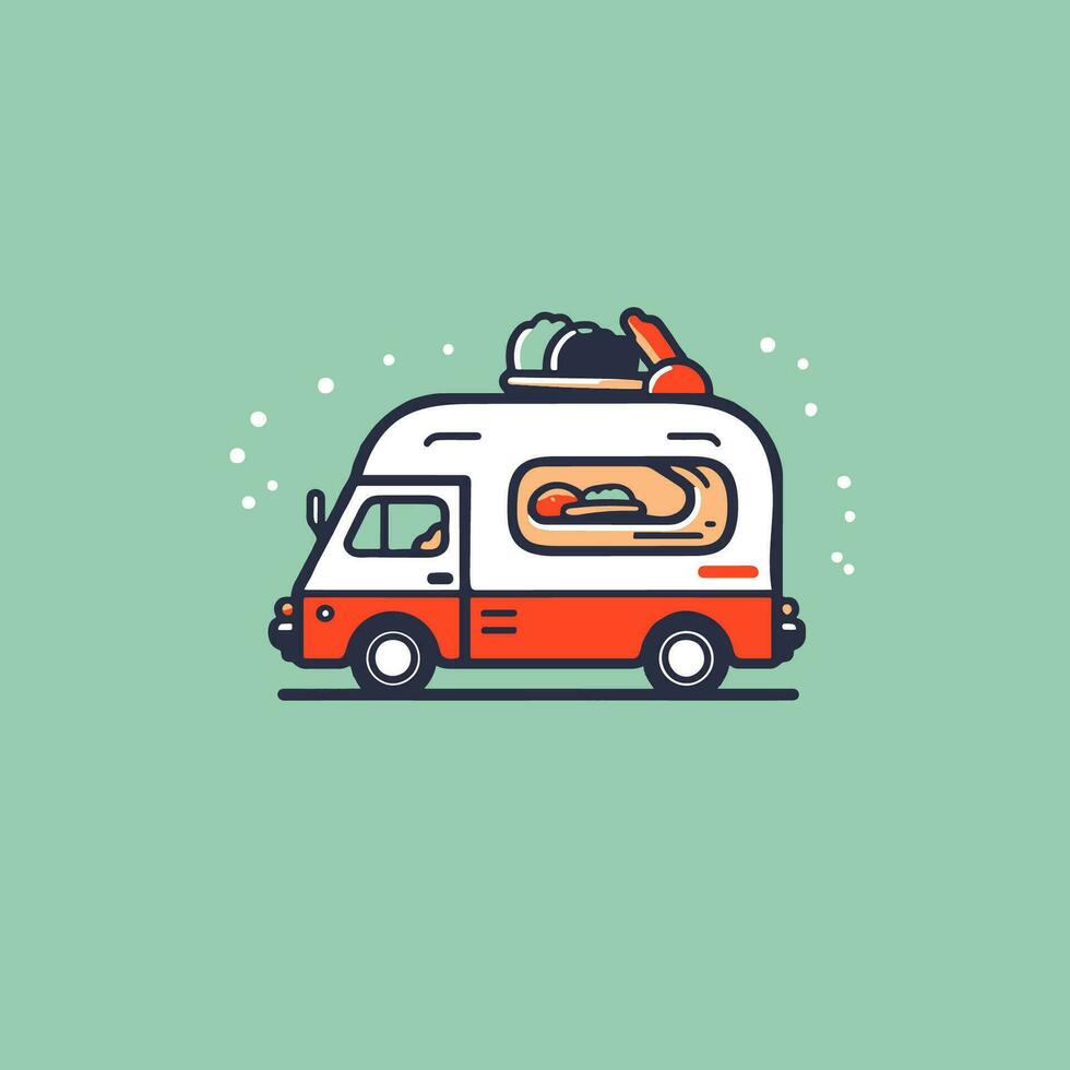 Food Delivery Truck Illustration vector