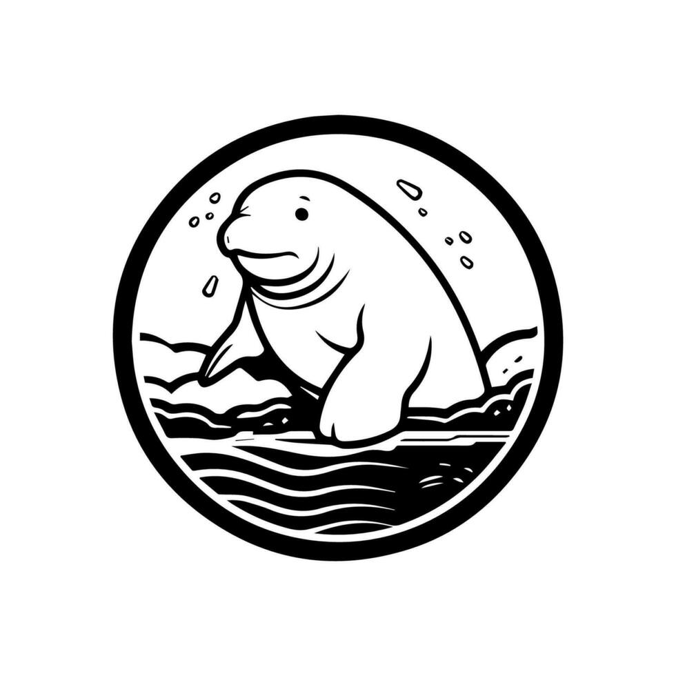 A black and white logo of a seal vector