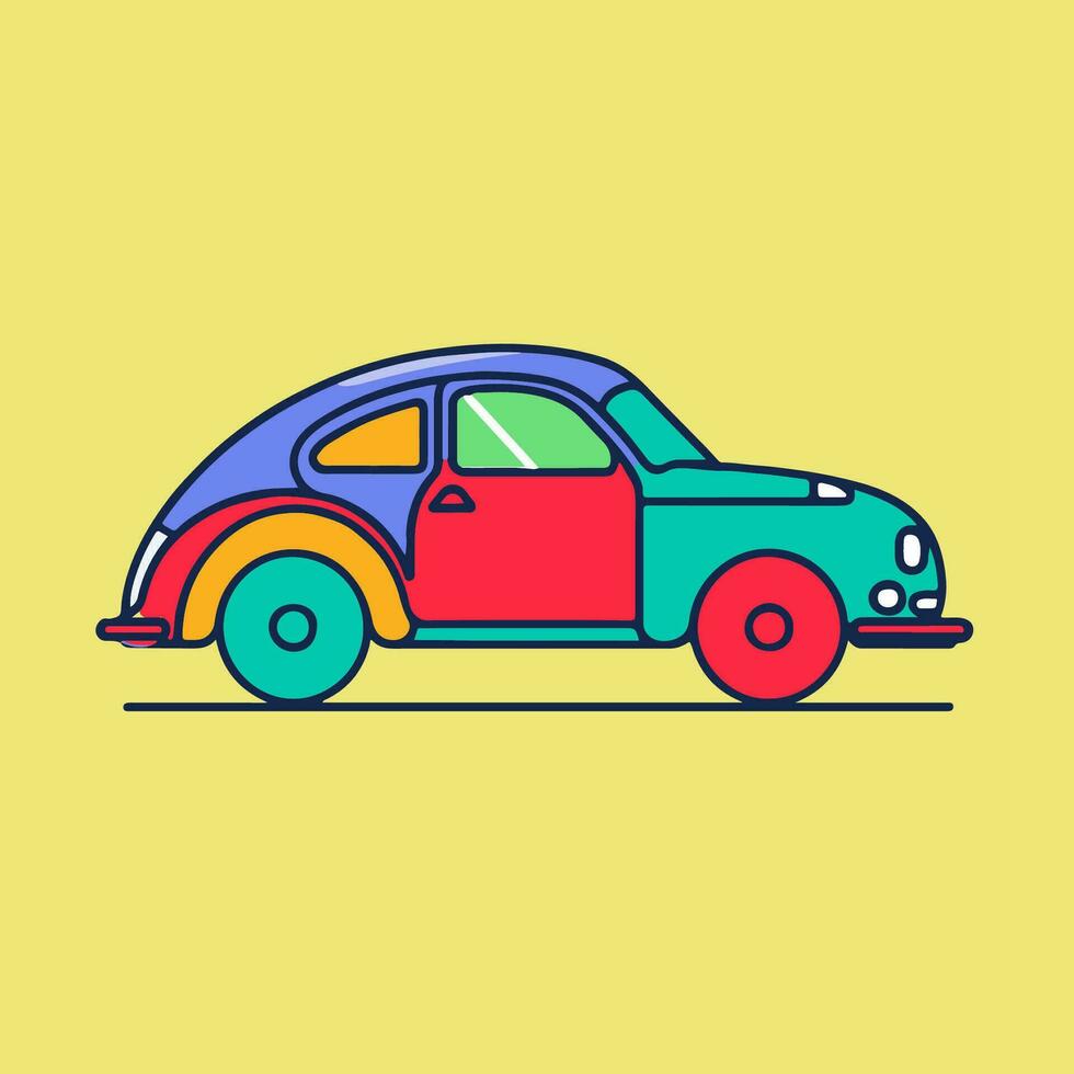 Cartoon Car flat Illustration Design vector