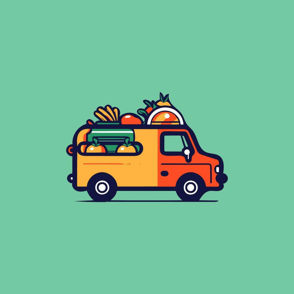 Food Delivery Truck Illustration vector