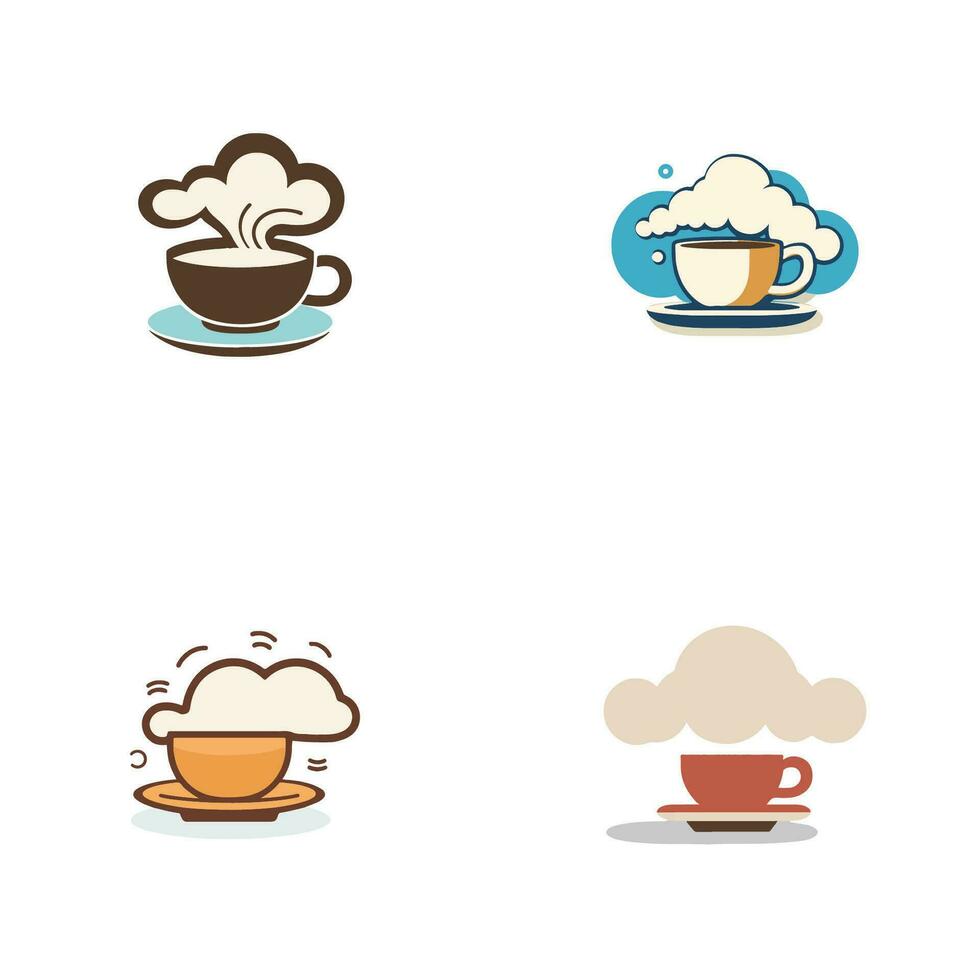 A group of coffee cups vector