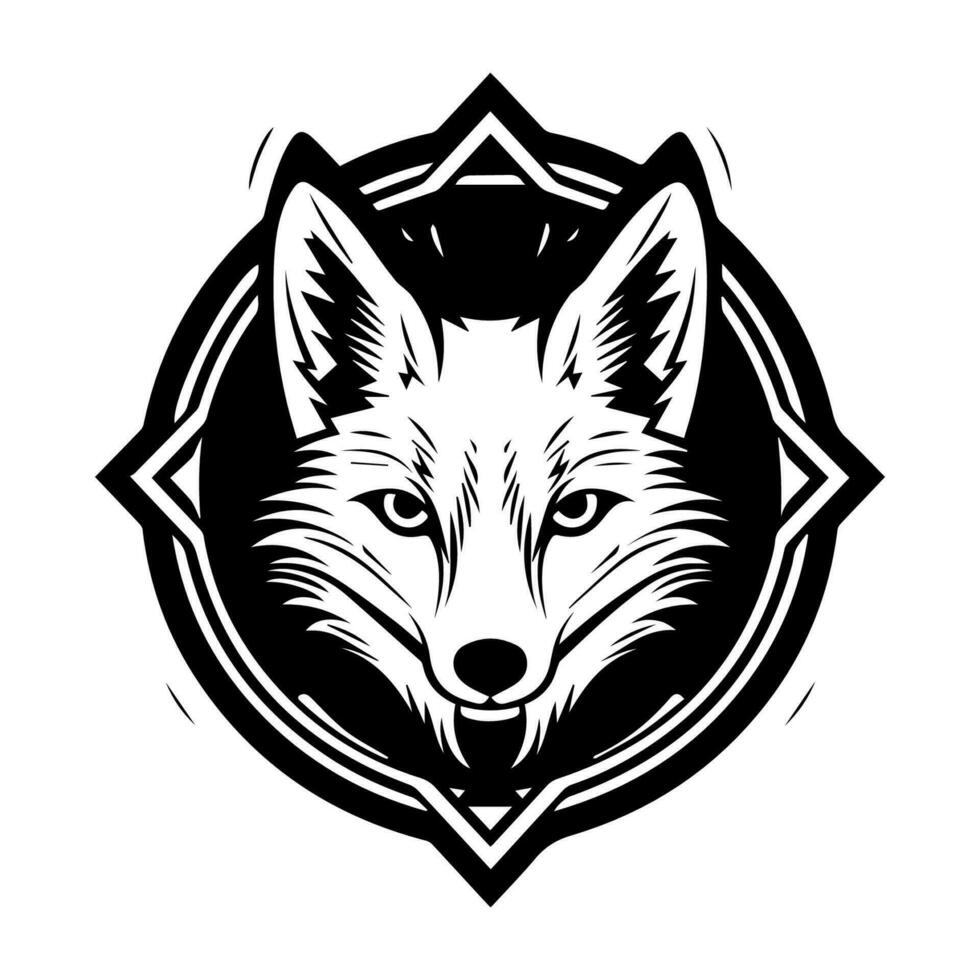 wolf head logo illustration vector