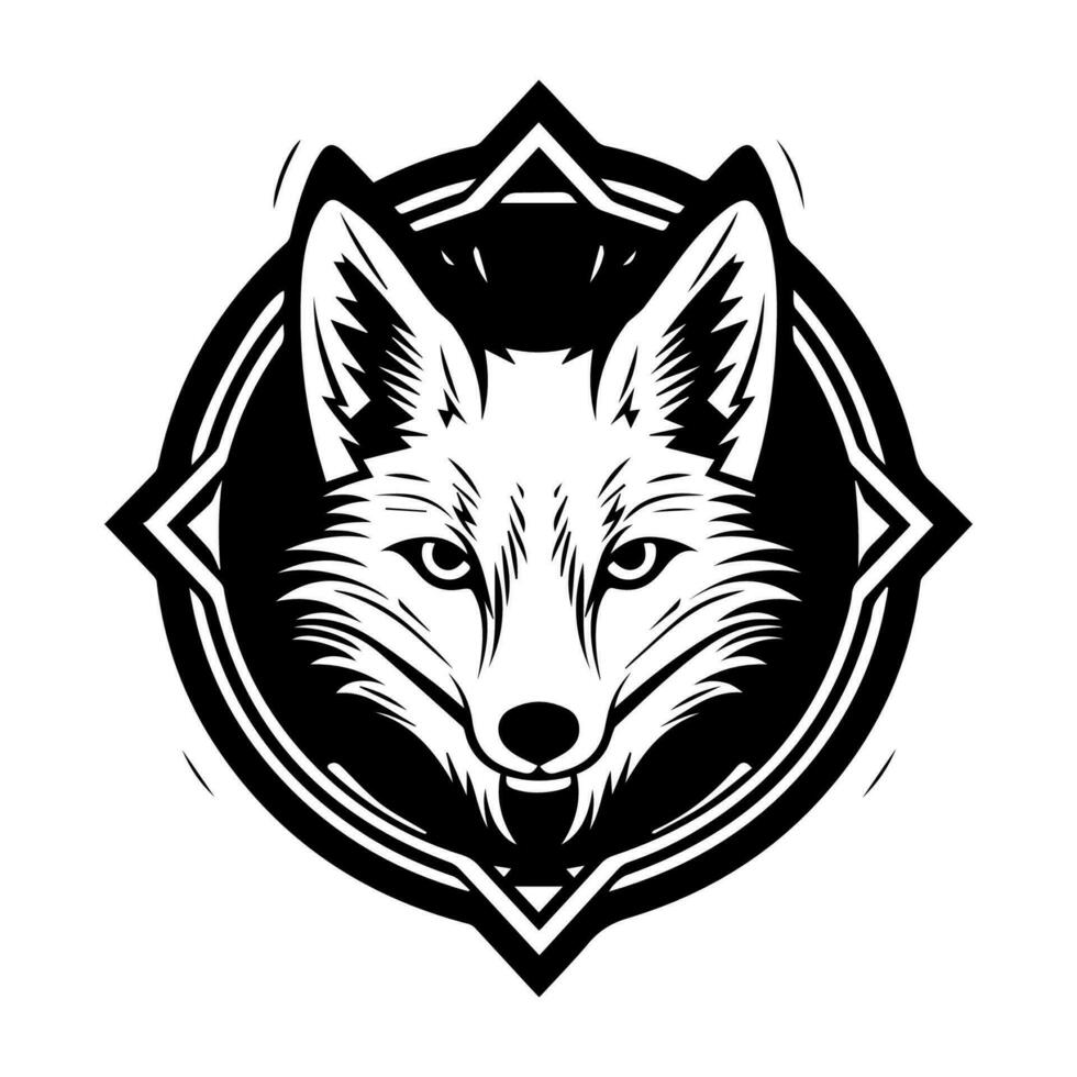 wolf head logo illustration vector