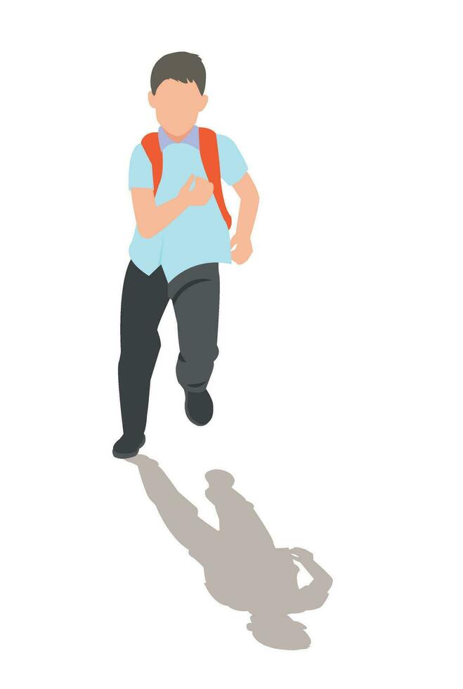 happy cute little boy running so fast vector