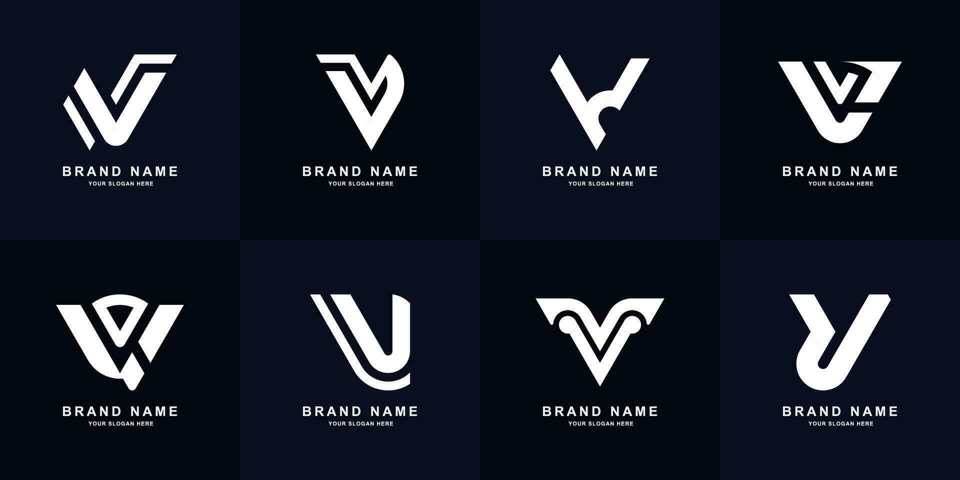 Collection letter V monogram logo design vector