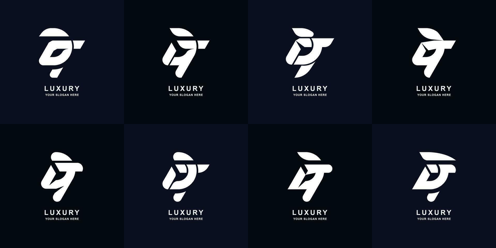 Collection letter aT or Ta monogram logo design vector
