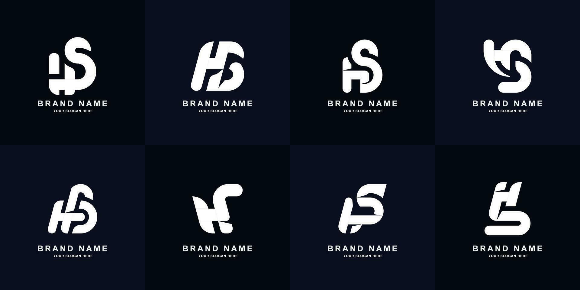 Collection letter HS or SH monogram logo design vector