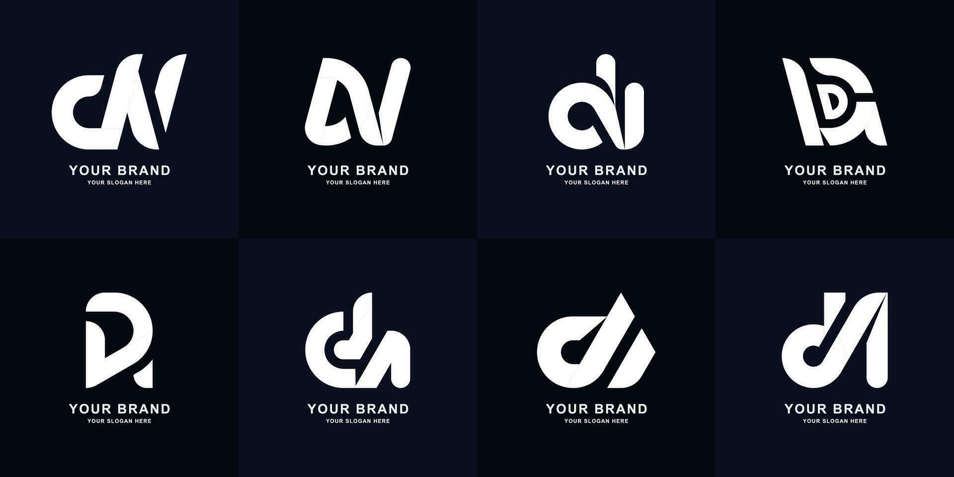 Collection letter DN or ND monogram logo design vector