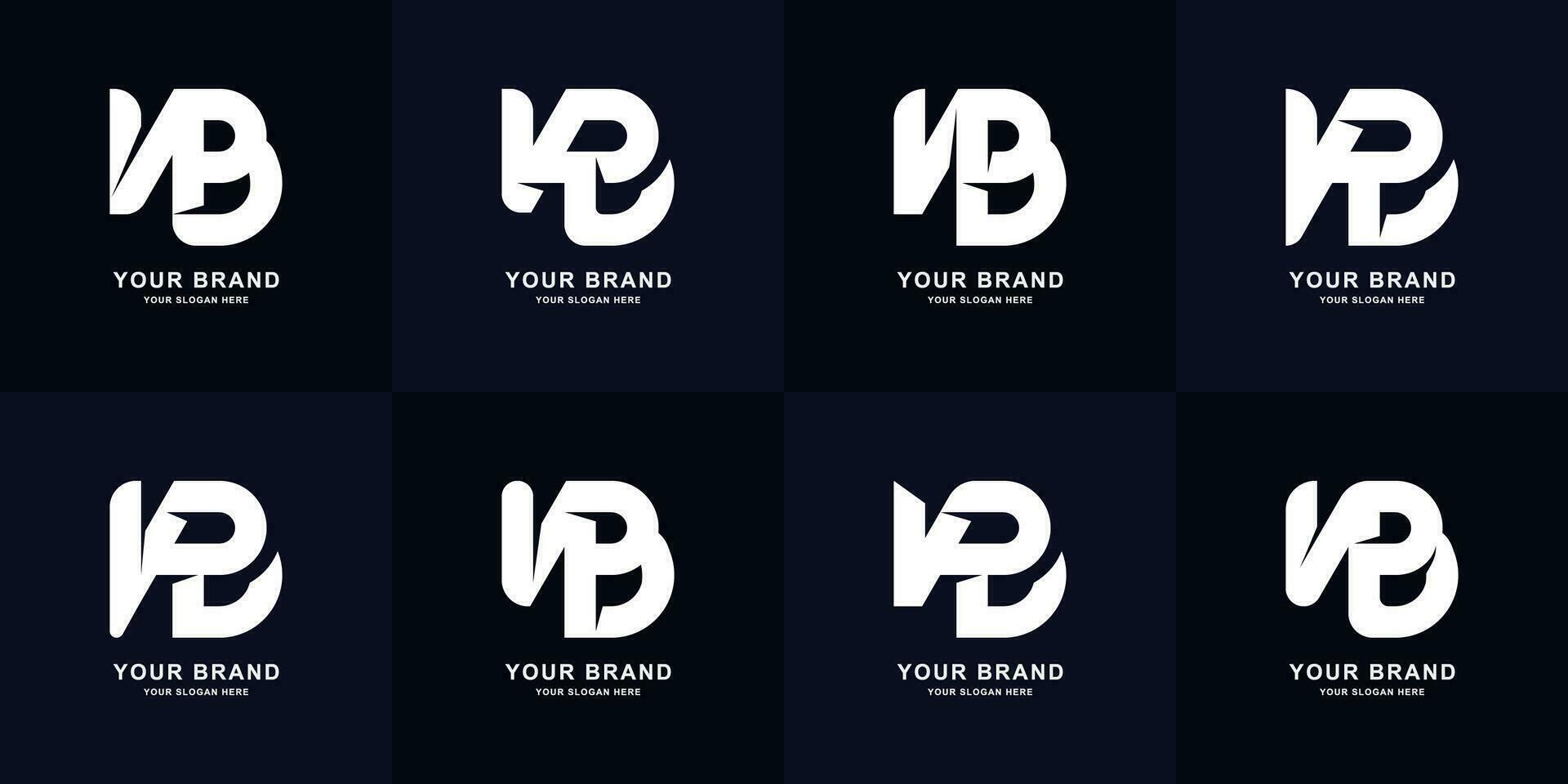 Collection letter NB or VB monogram logo design vector