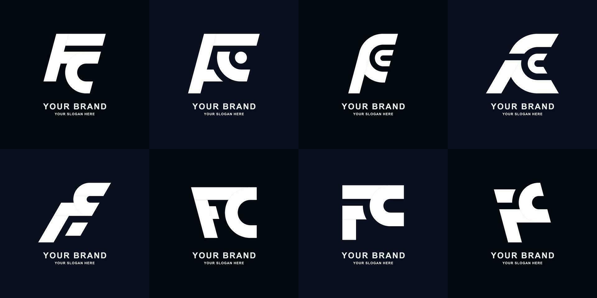 colección letra fc o cf monograma logo diseño vector