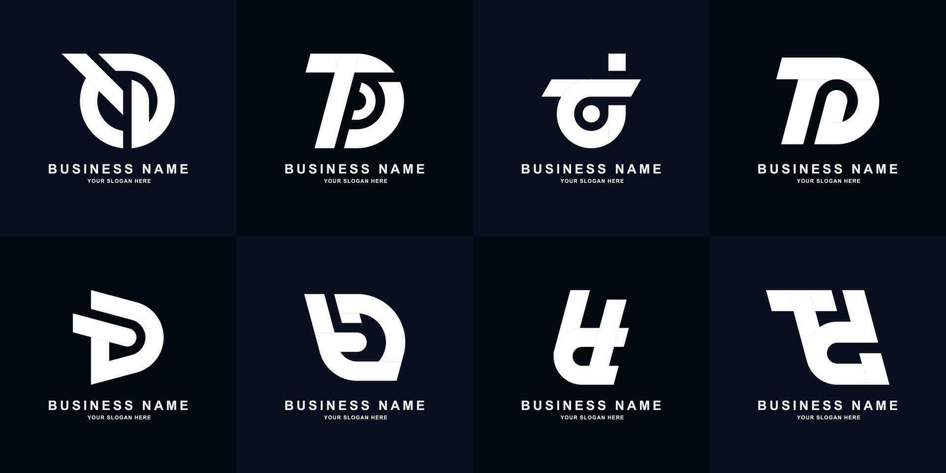 Collection letter TD or DT monogram logo design vector