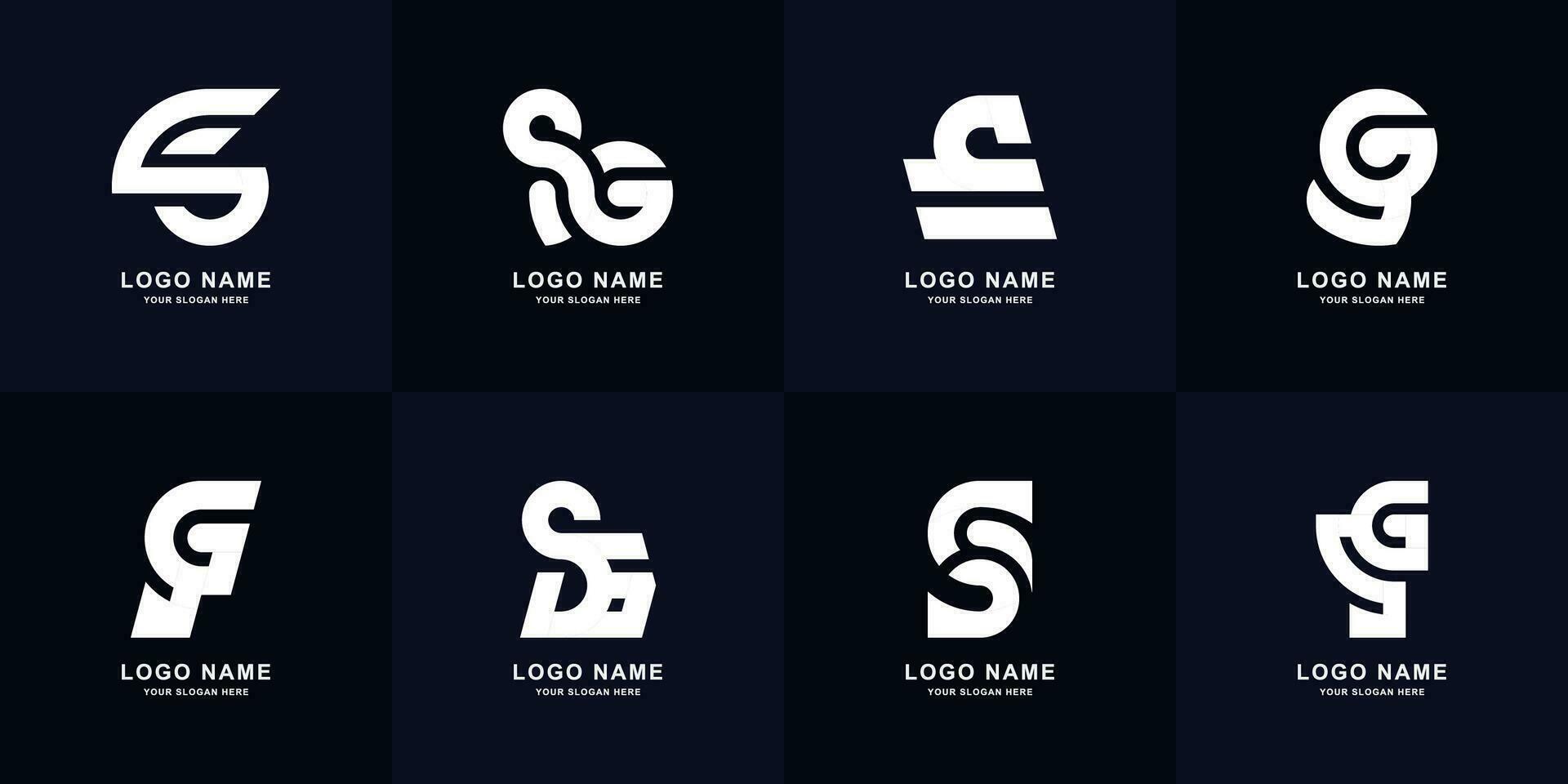 Collection letter SG or GS monogram logo design vector