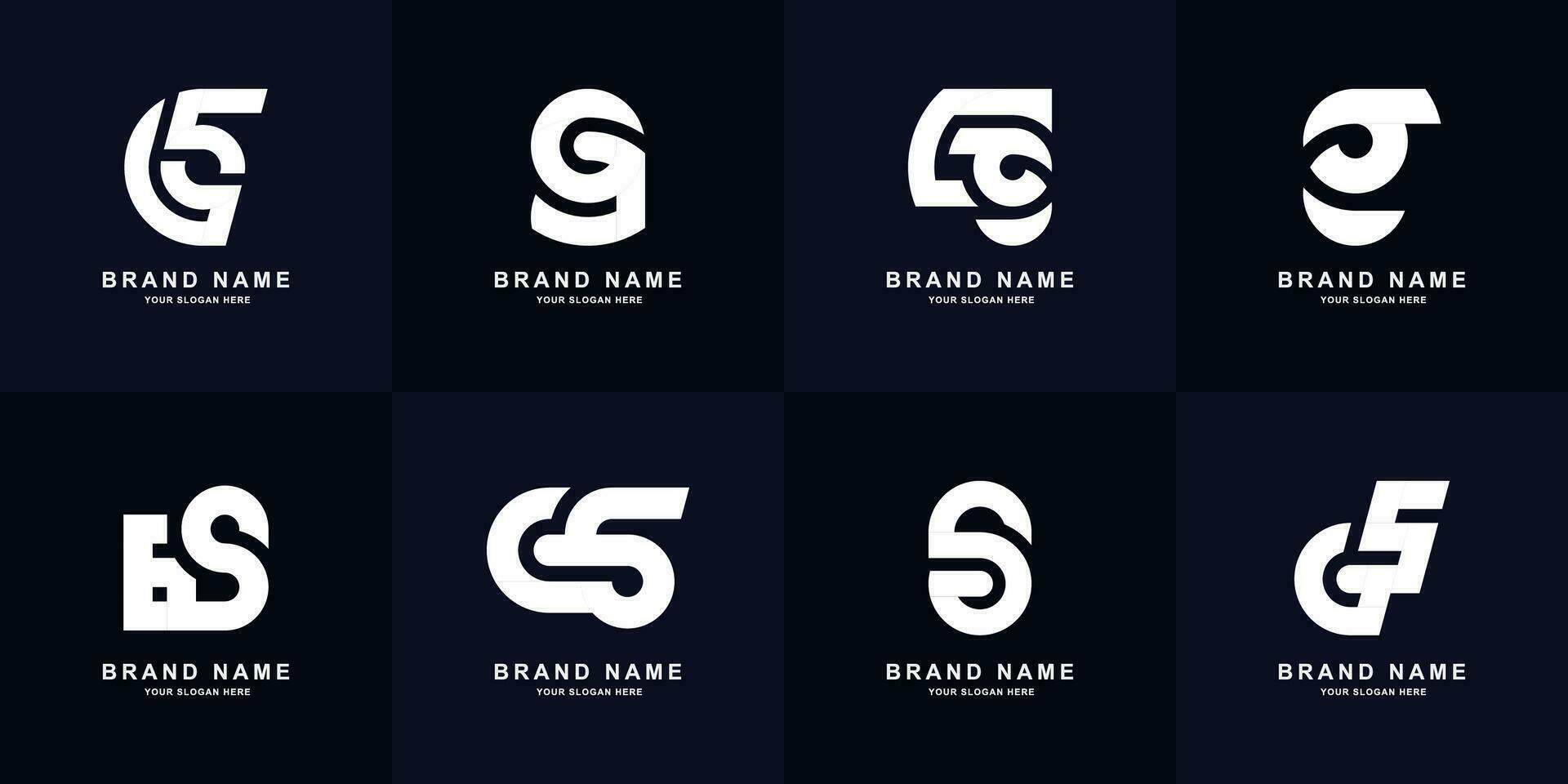 Collection letter GS or SG monogram logo design vector