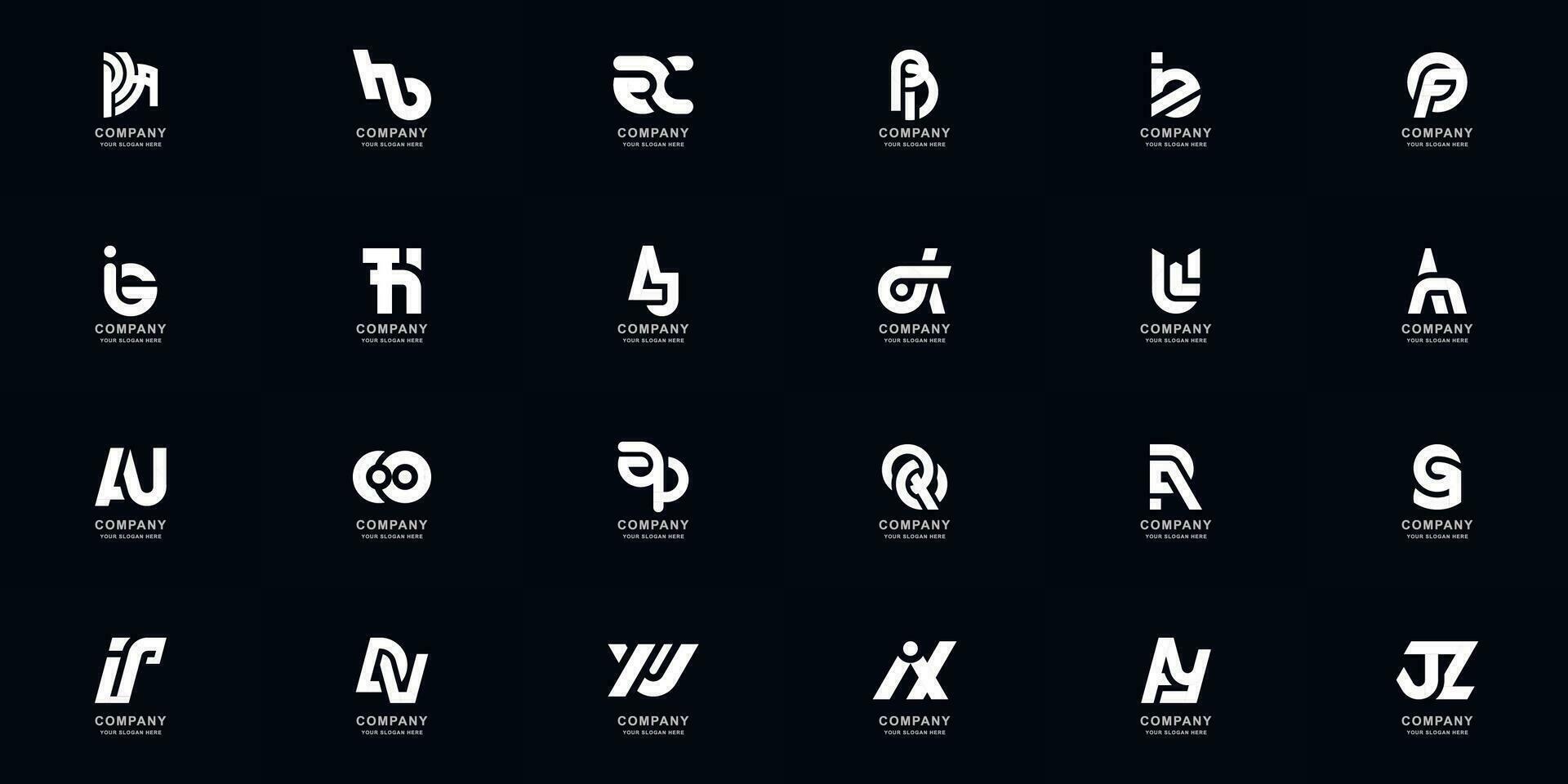 Collection full set abstract combine letter a - z monogram logo design vector