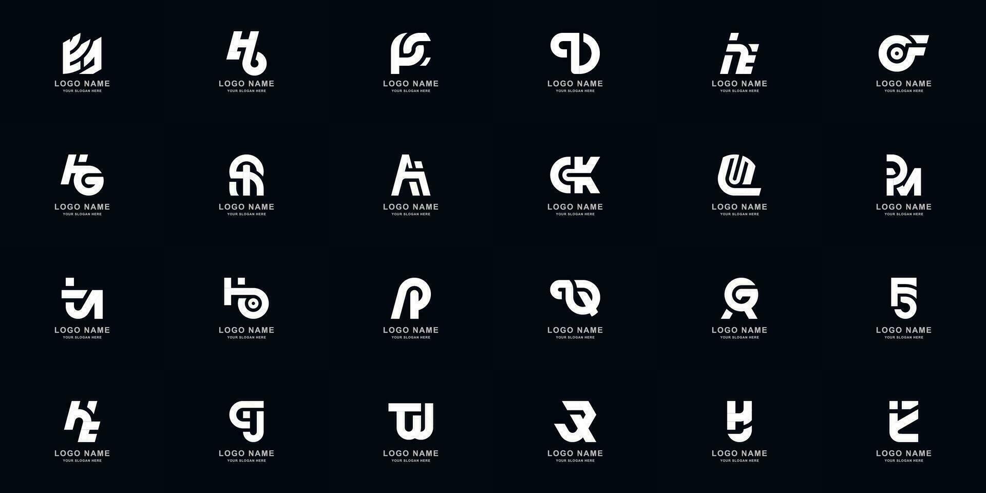 Collection full set abstract combine letter a - z monogram logo design vector