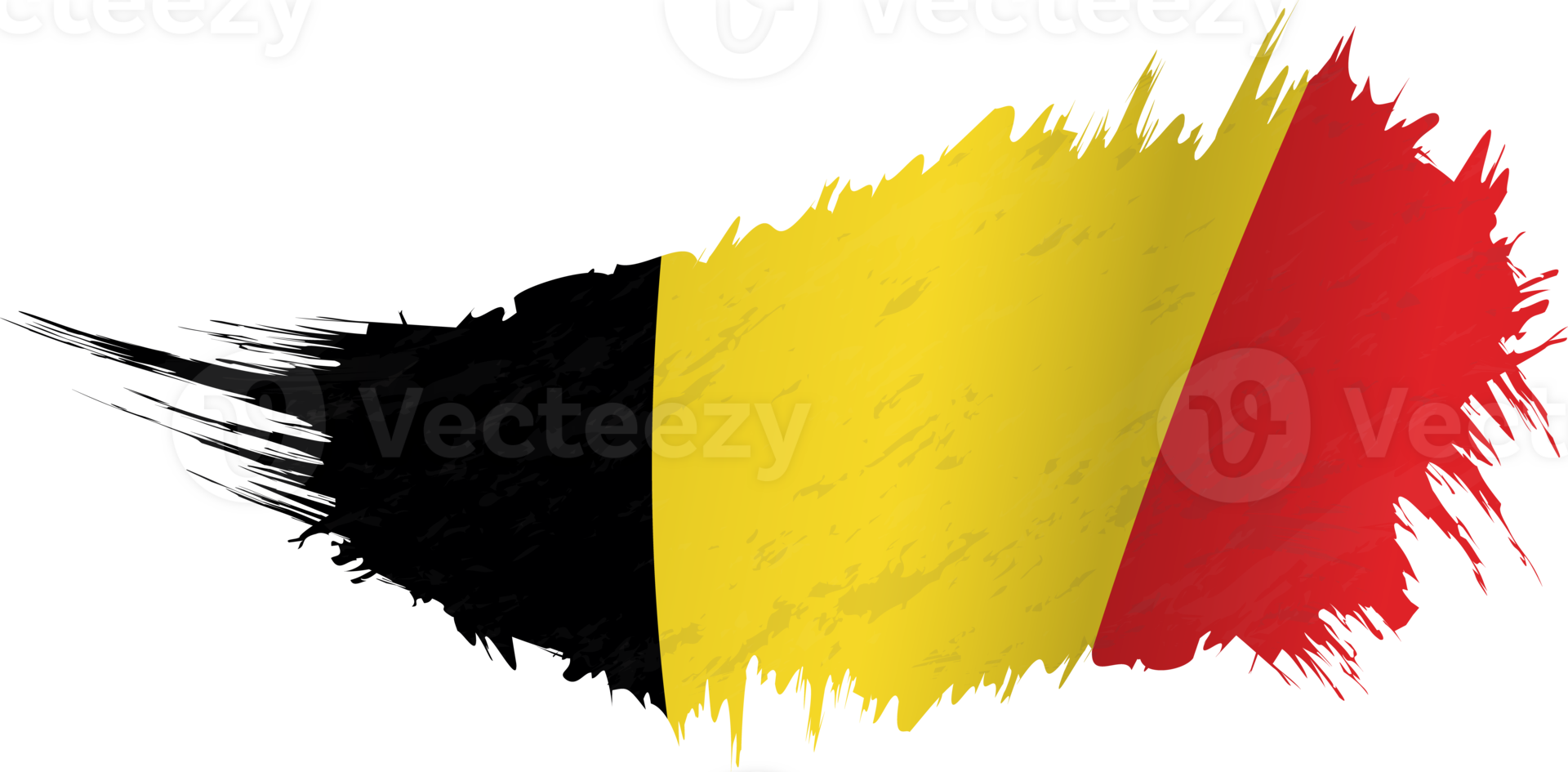 Flag of Belgium in grunge style with waving effect. png