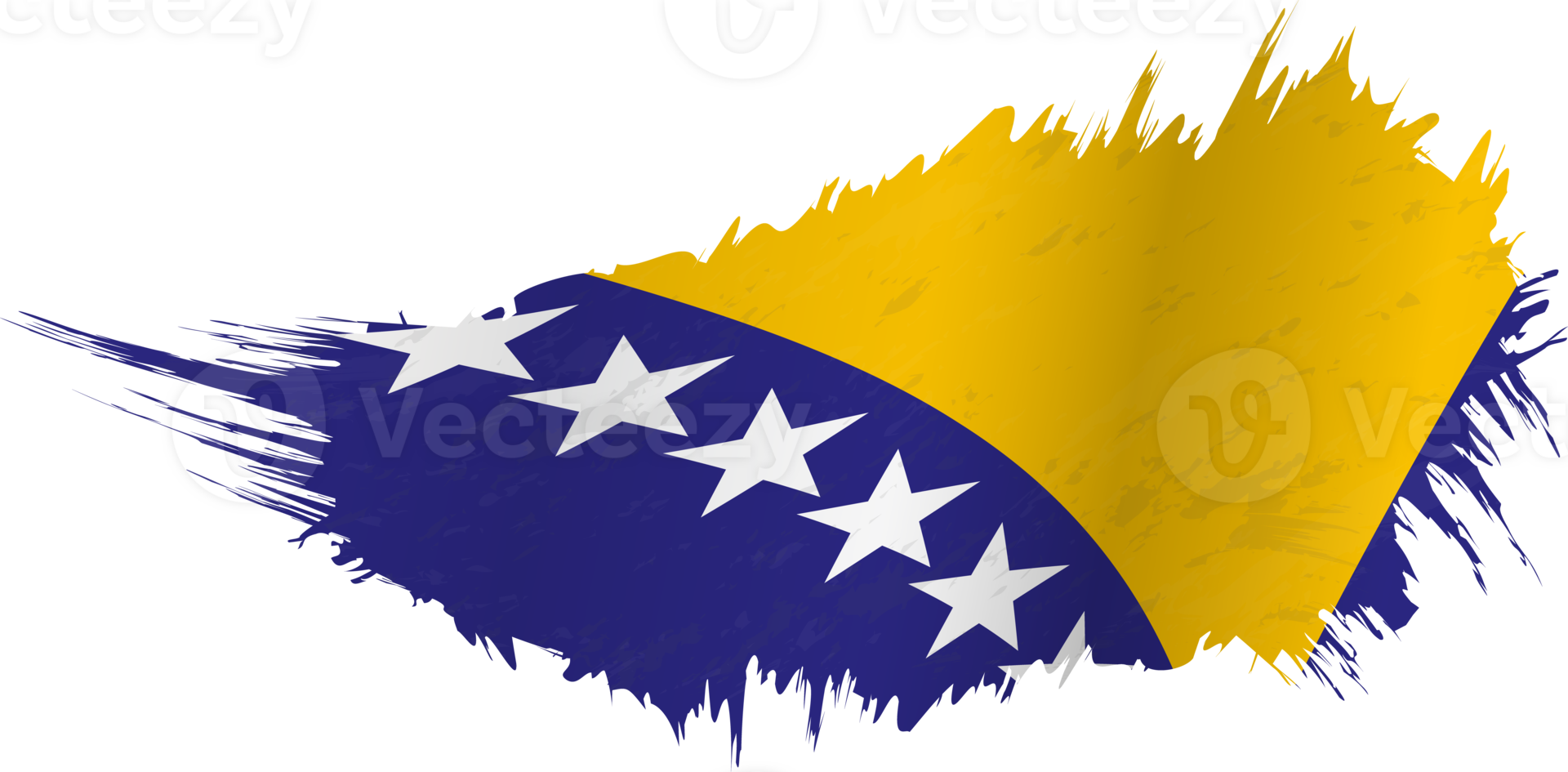 Flag of Bosnia and Herzegovina in grunge style with waving effect. png