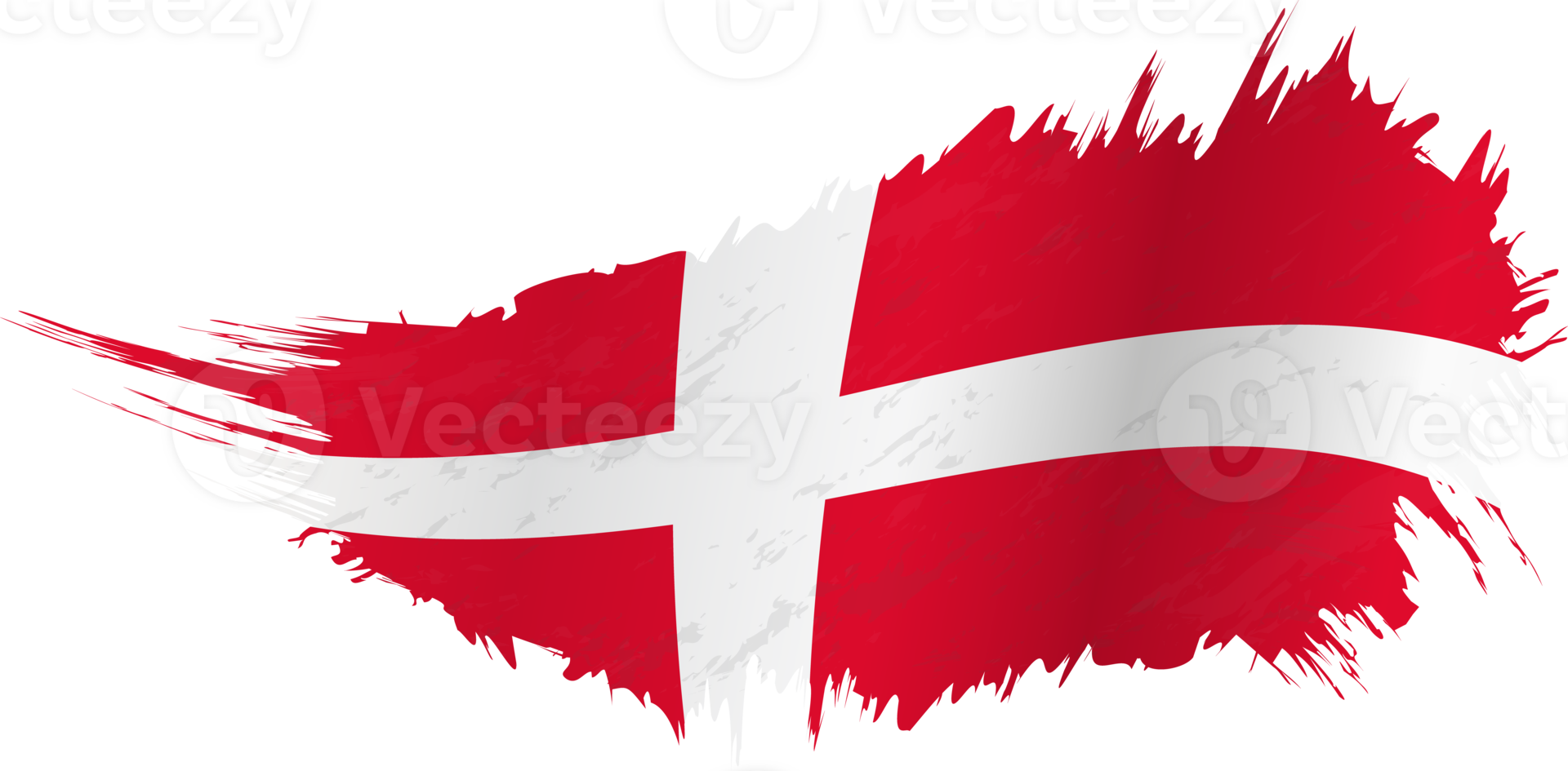 Flag of Denmark in grunge style with waving effect. png