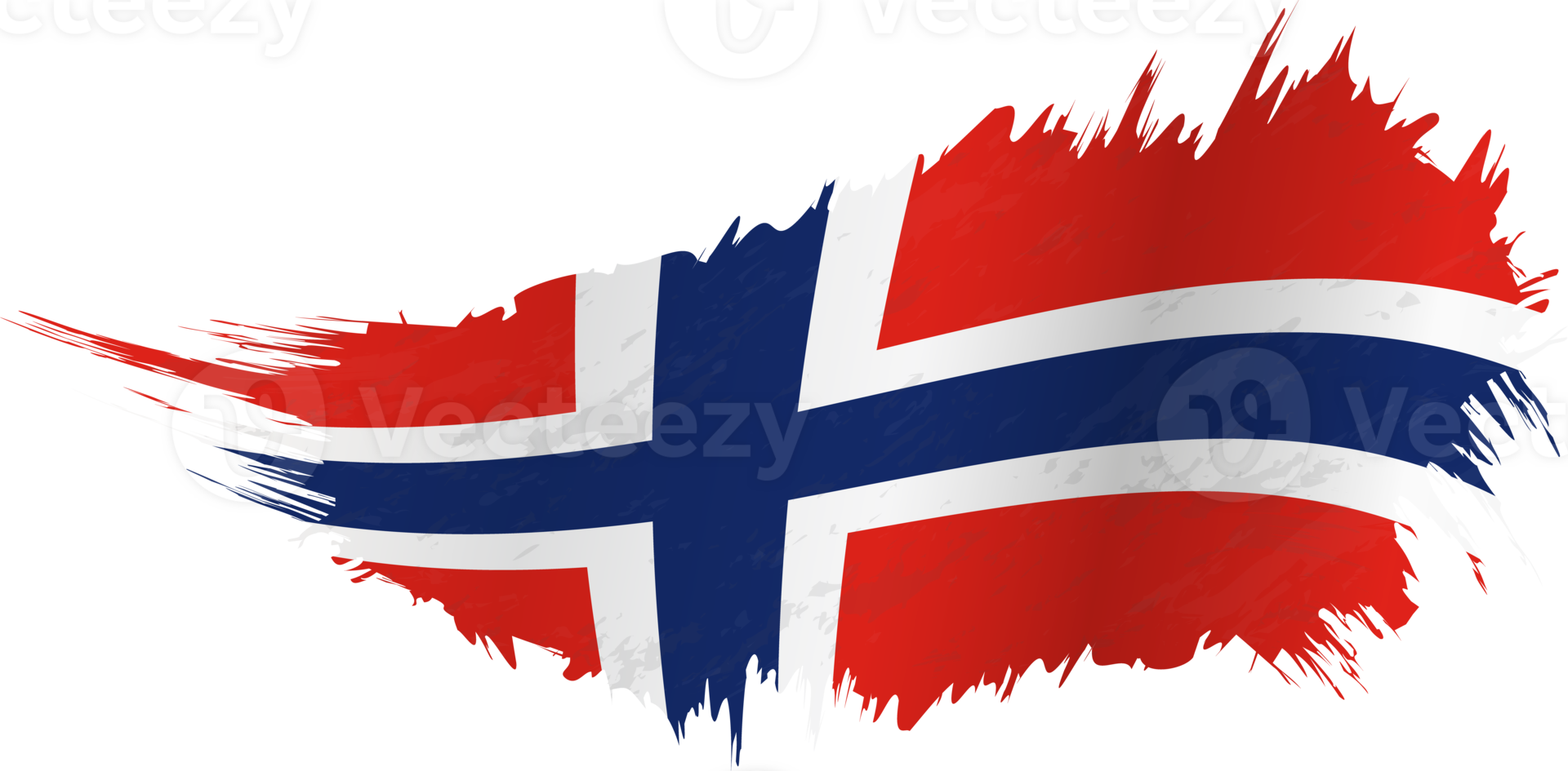 Flag of Norway in grunge style with waving effect. png
