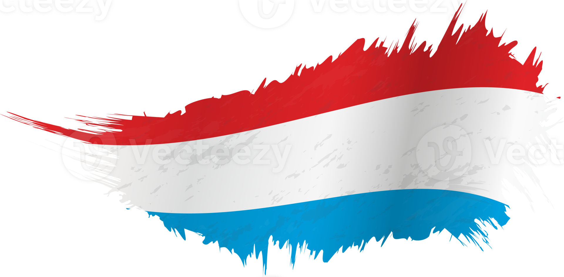 Flag of Luxembourg in grunge style with waving effect. png