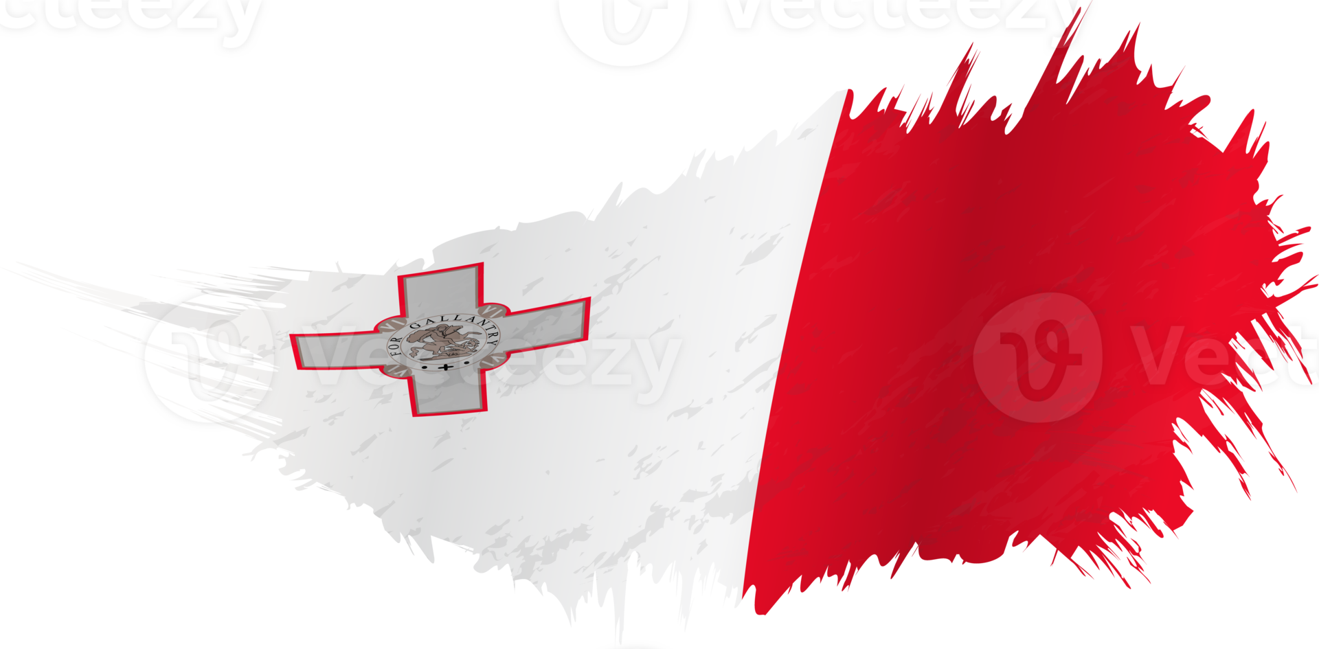 bandera de malta en estilo grunge con efecto ondulante. png