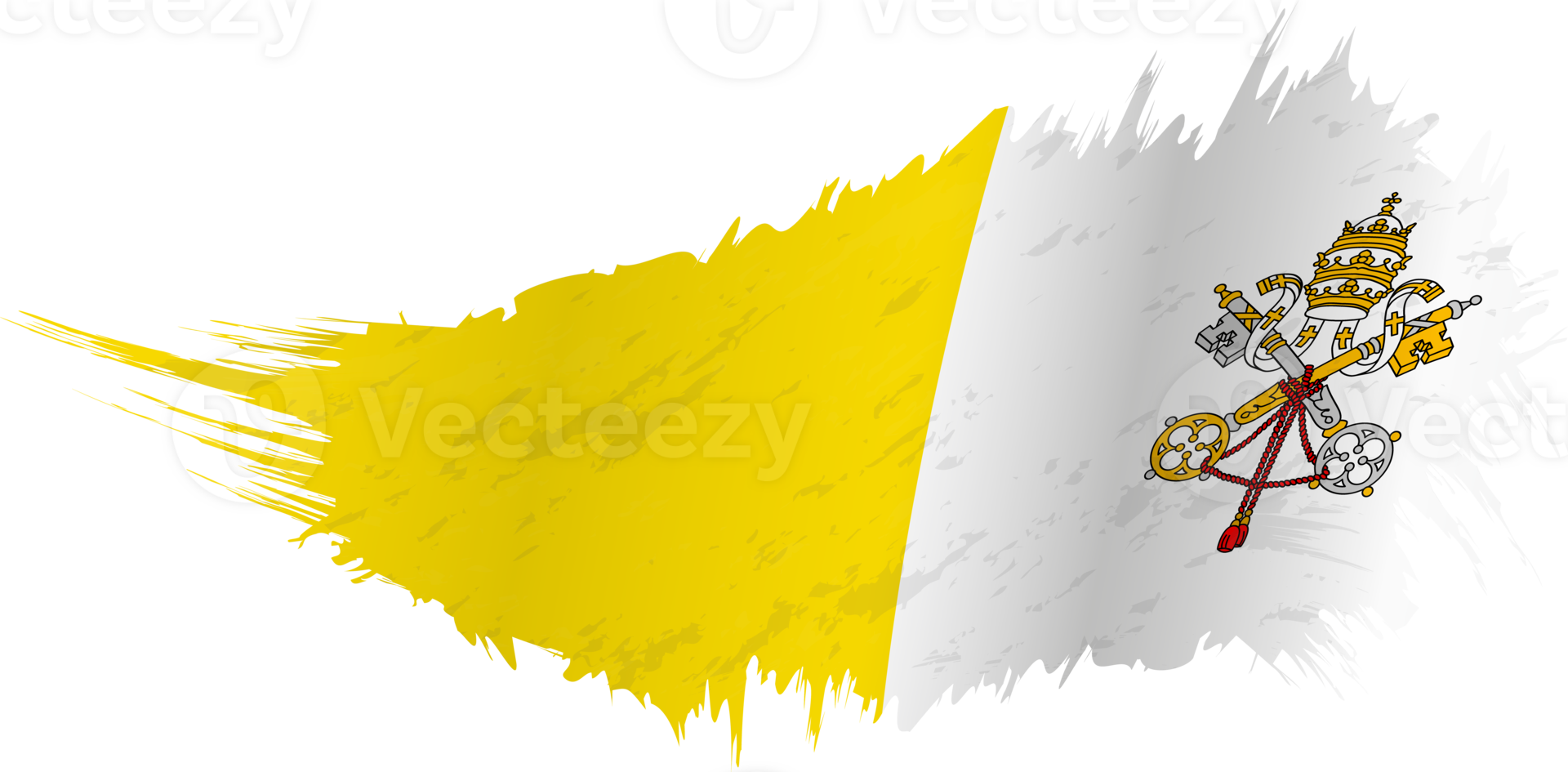 Flag of Vatican City in grunge style with waving effect. png
