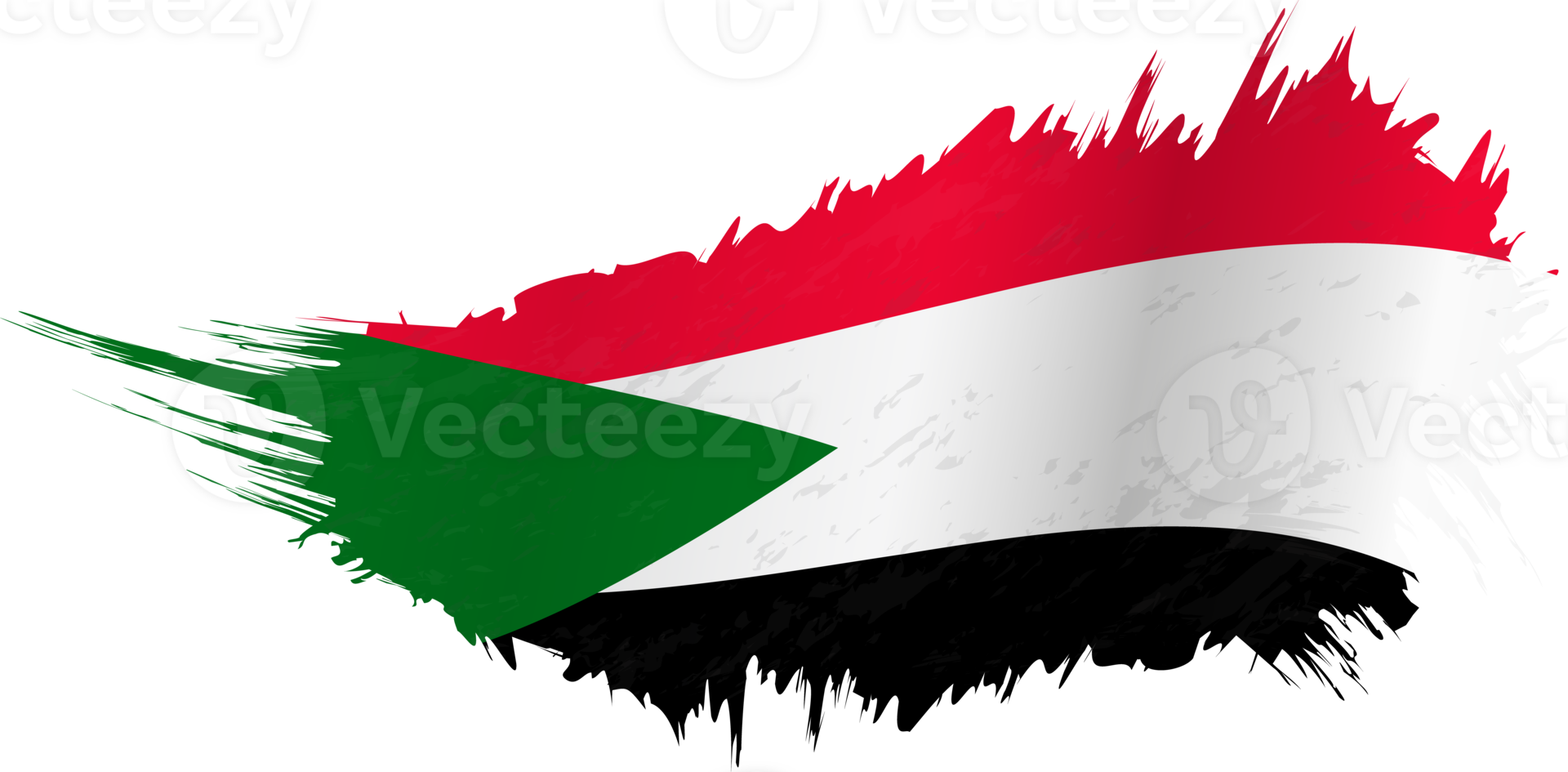 Flag of Sudan in grunge style with waving effect. png