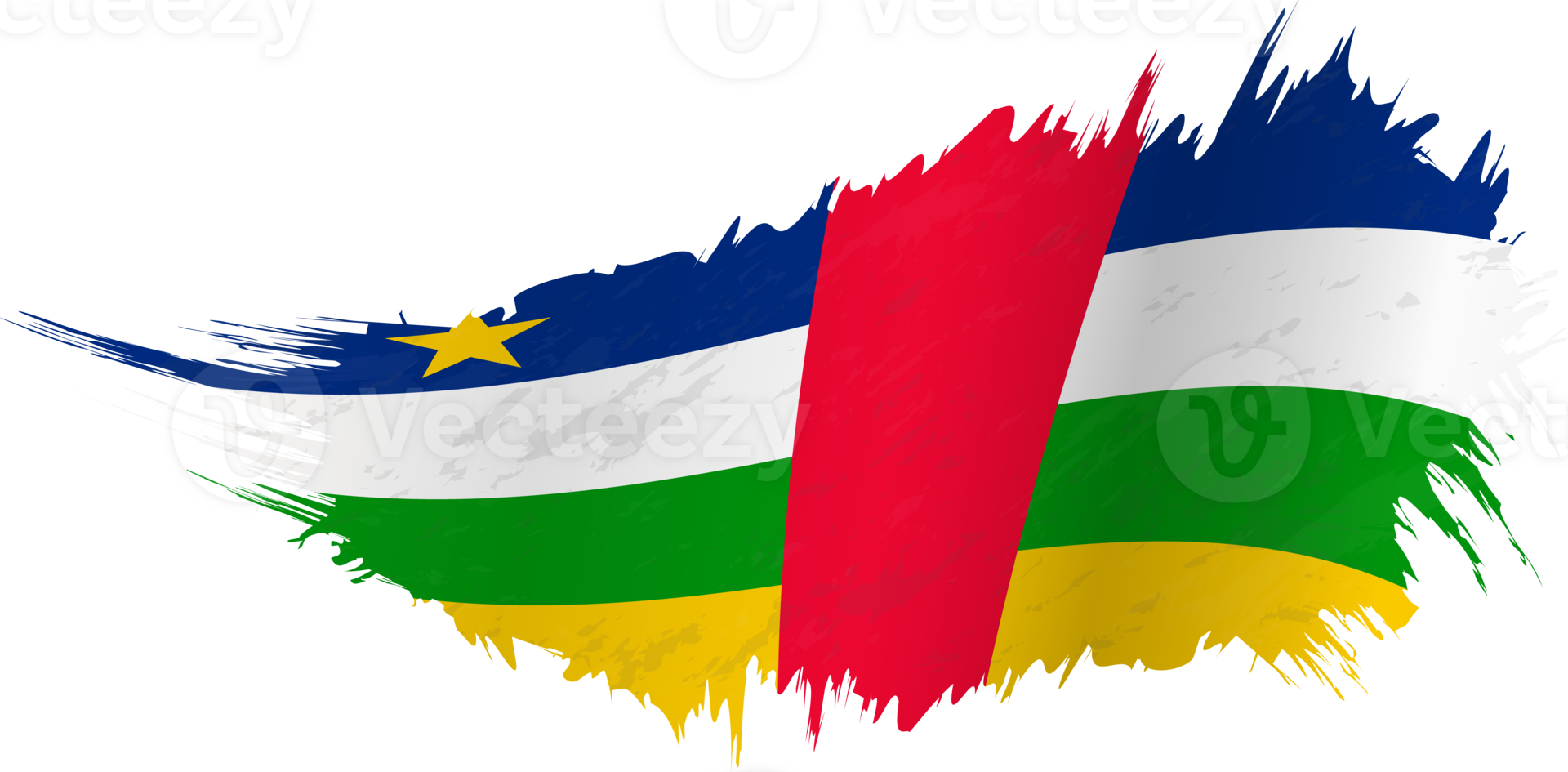 bandera de la república centroafricana en estilo grunge con efecto ondulante. png