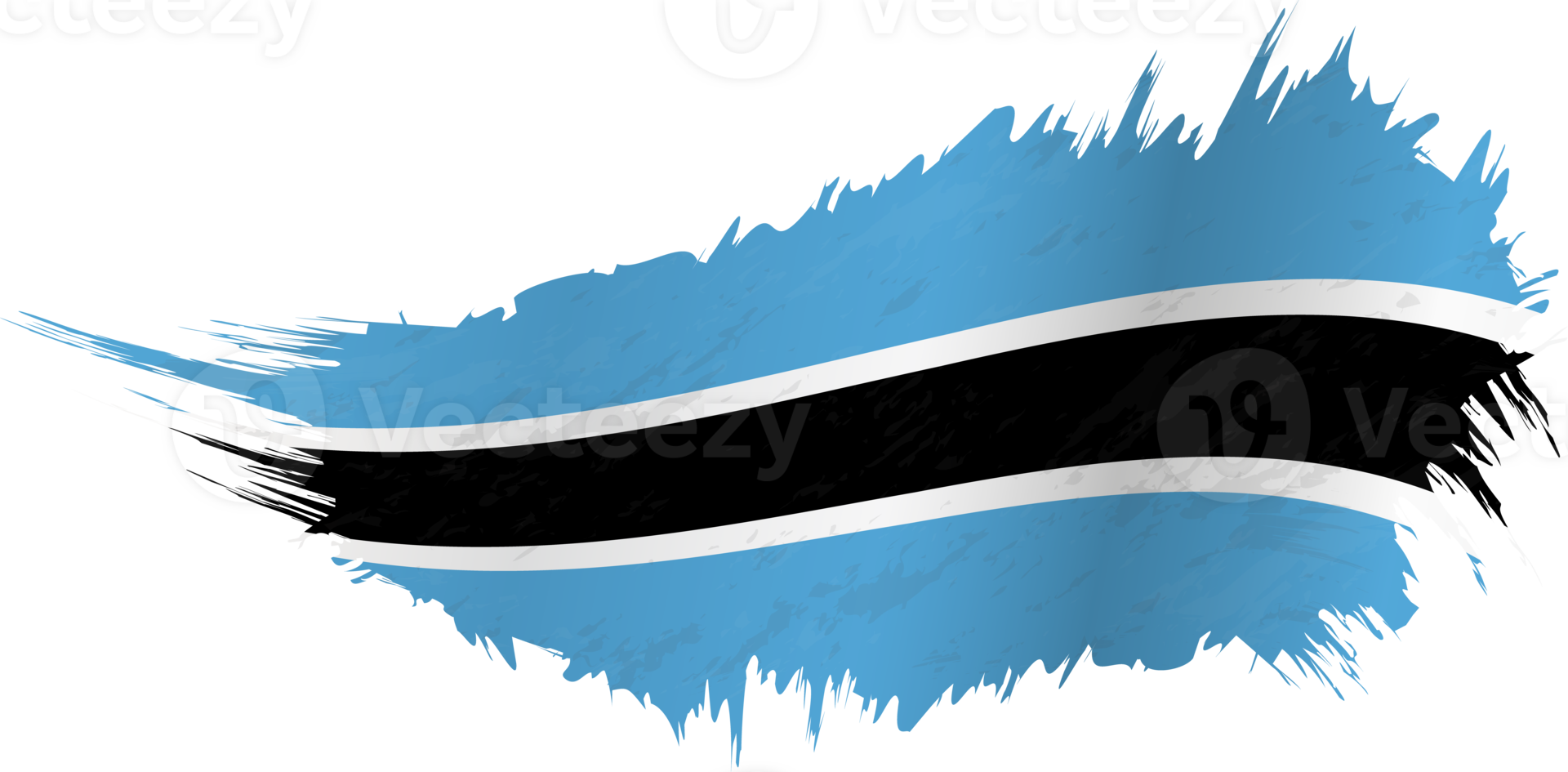 Flag of Botswana in grunge style with waving effect. png