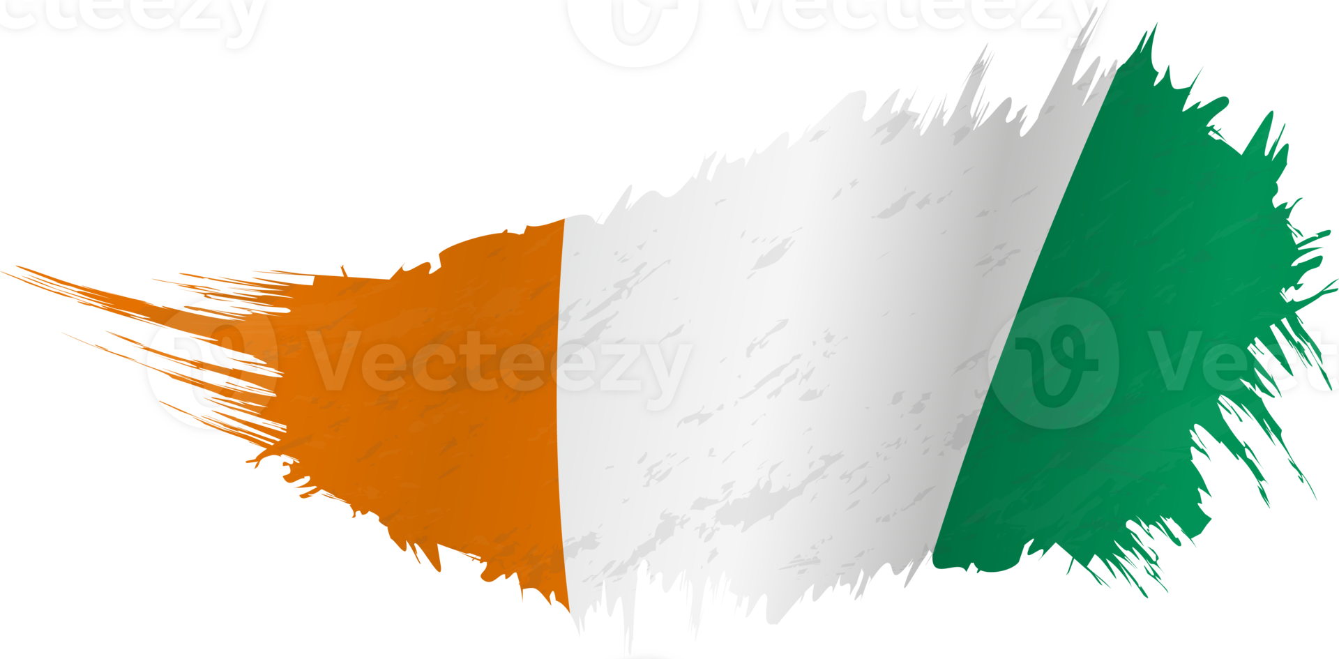 Flag of Ivory Coast in grunge style with waving effect. png