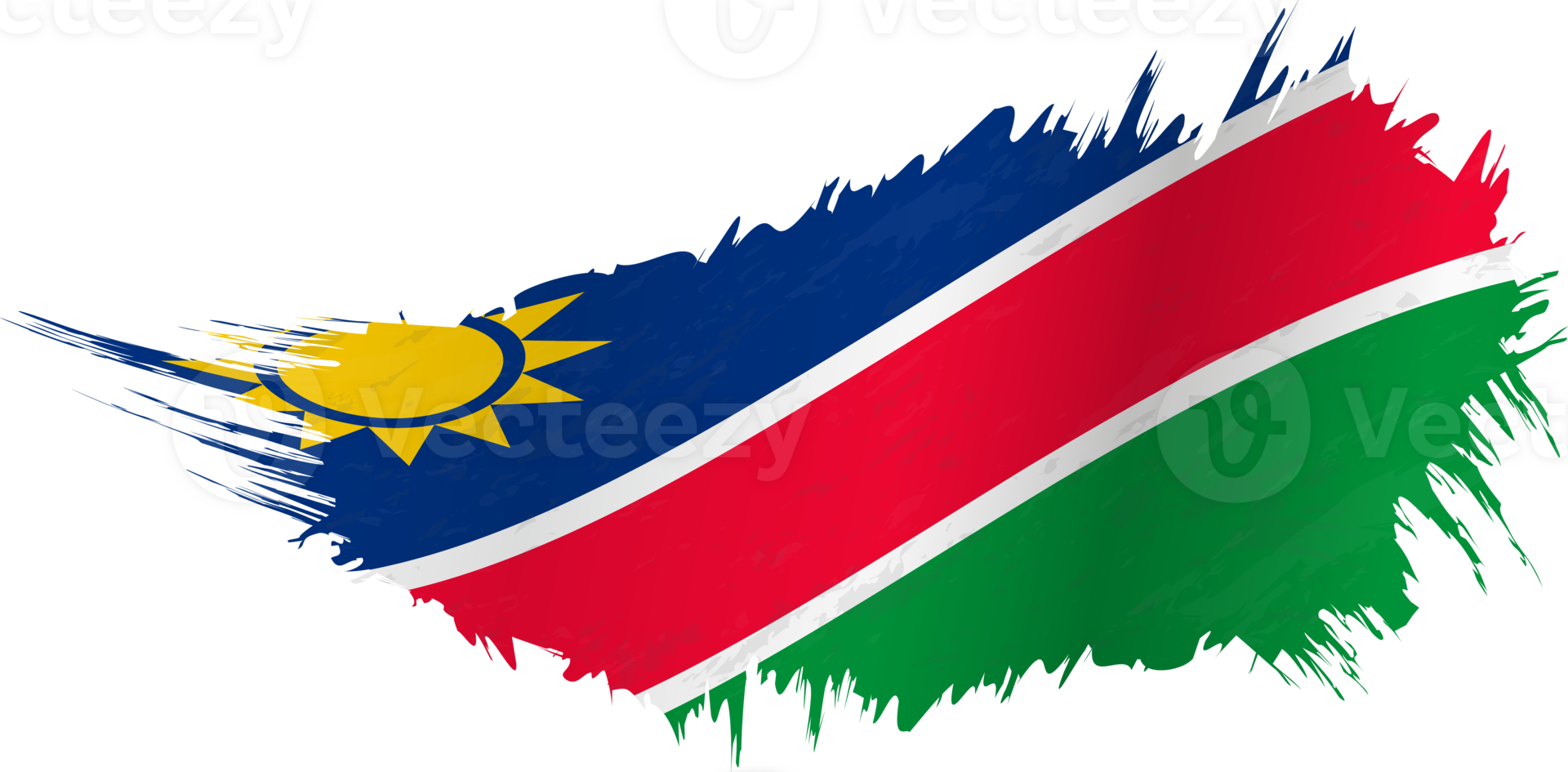 Flag of Namibia in grunge style with waving effect. png